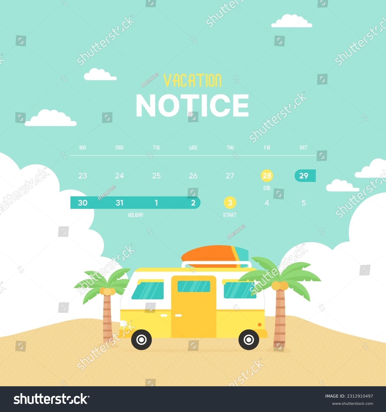 SVG of Summer landscape illustration pop-up for vacation notice svg