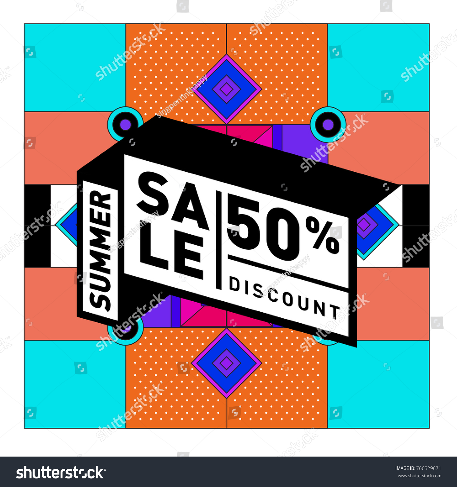 Summer Sale Memphis Style Web Banner Fashion And Travel Discount Summer Sale Memphis Style Web Banner Fashion And Travel Discount