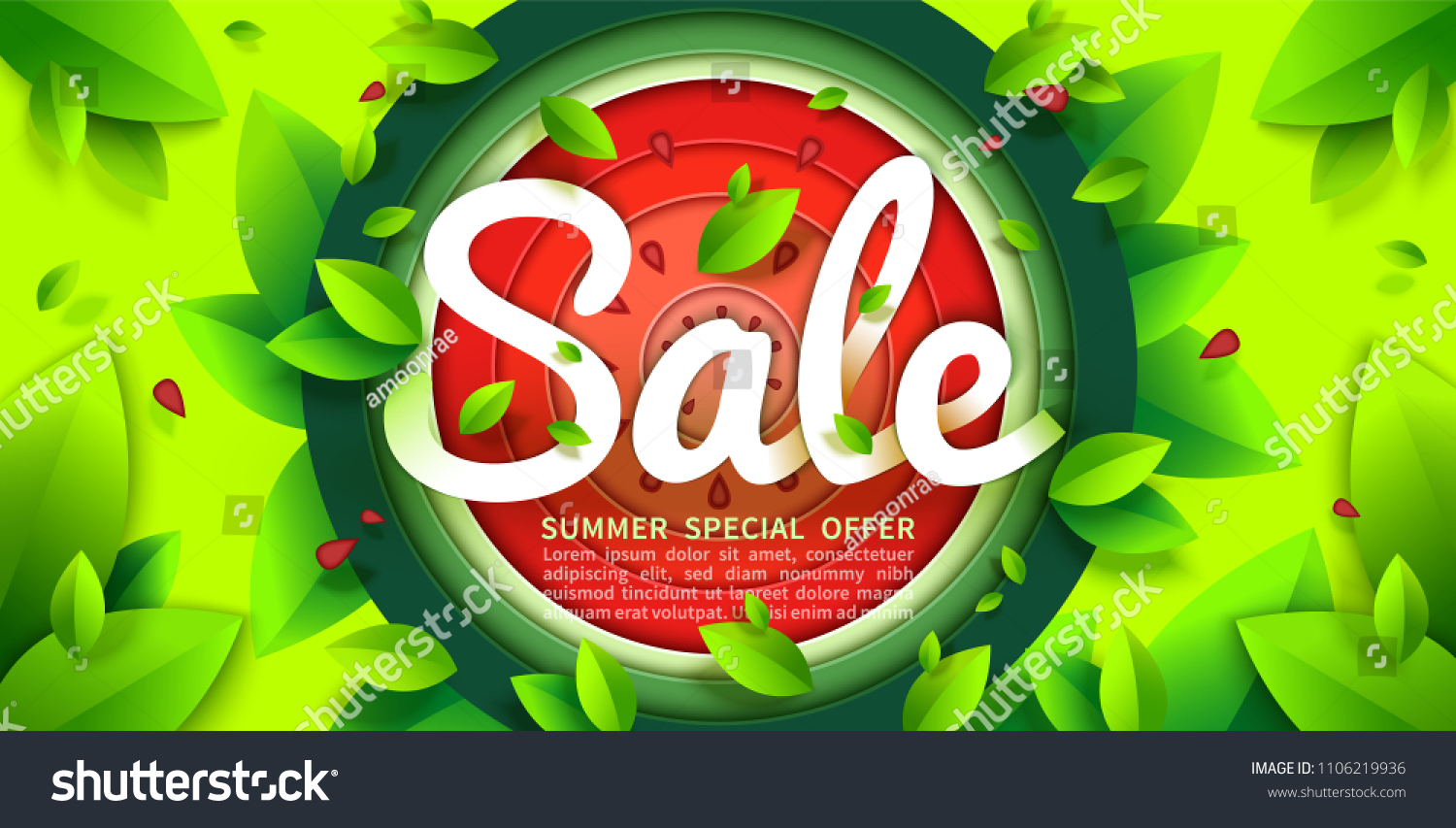 Summer Sale Vector Colorful Horizontal Banner Stock Vector Royalty Free