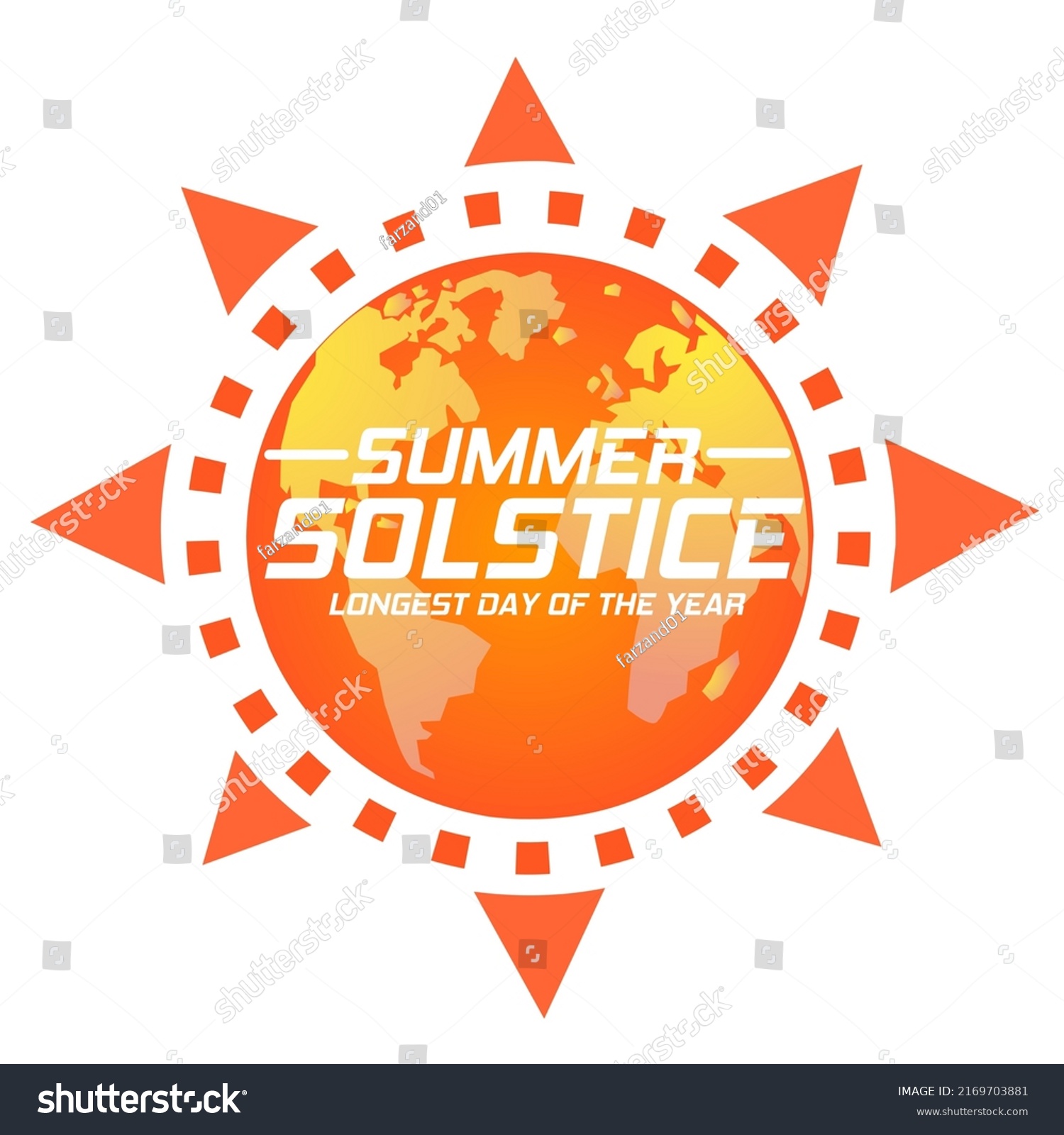 Summer Solstice Longest Day Year Vector Stock Vector (Royalty Free