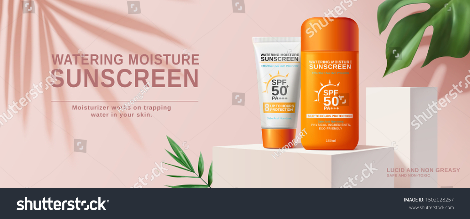 Sun cream banner Images, Stock Photos & Vectors | Shutterstock