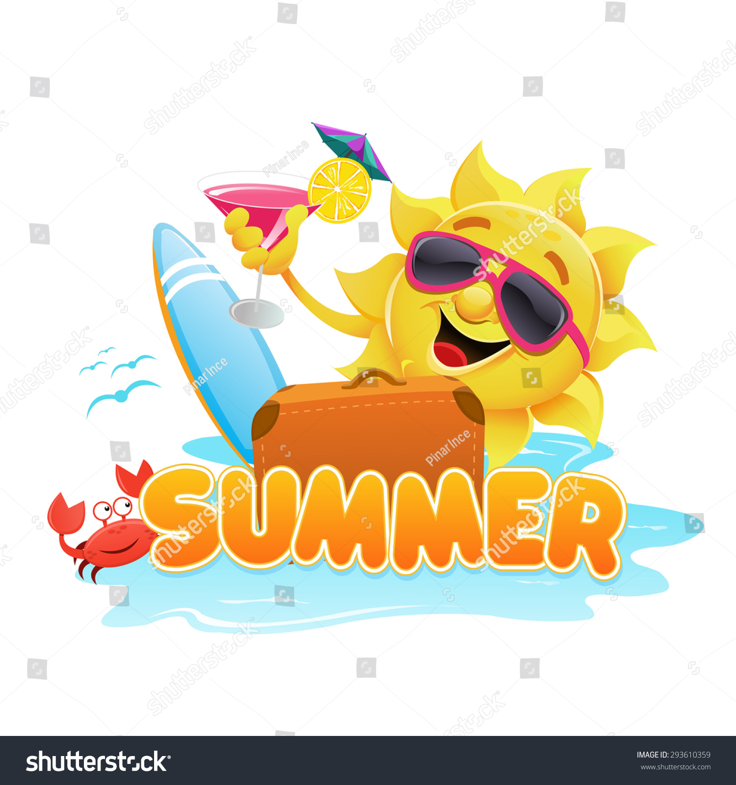 Download Summer Theme Stock Vector (Royalty Free) 293610359 - Shutterstock