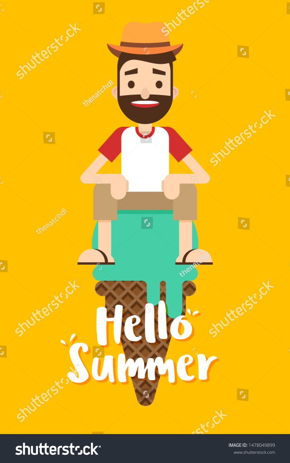 Summer Time Happy Holiday Poster Template Stock Vector Royalty Free