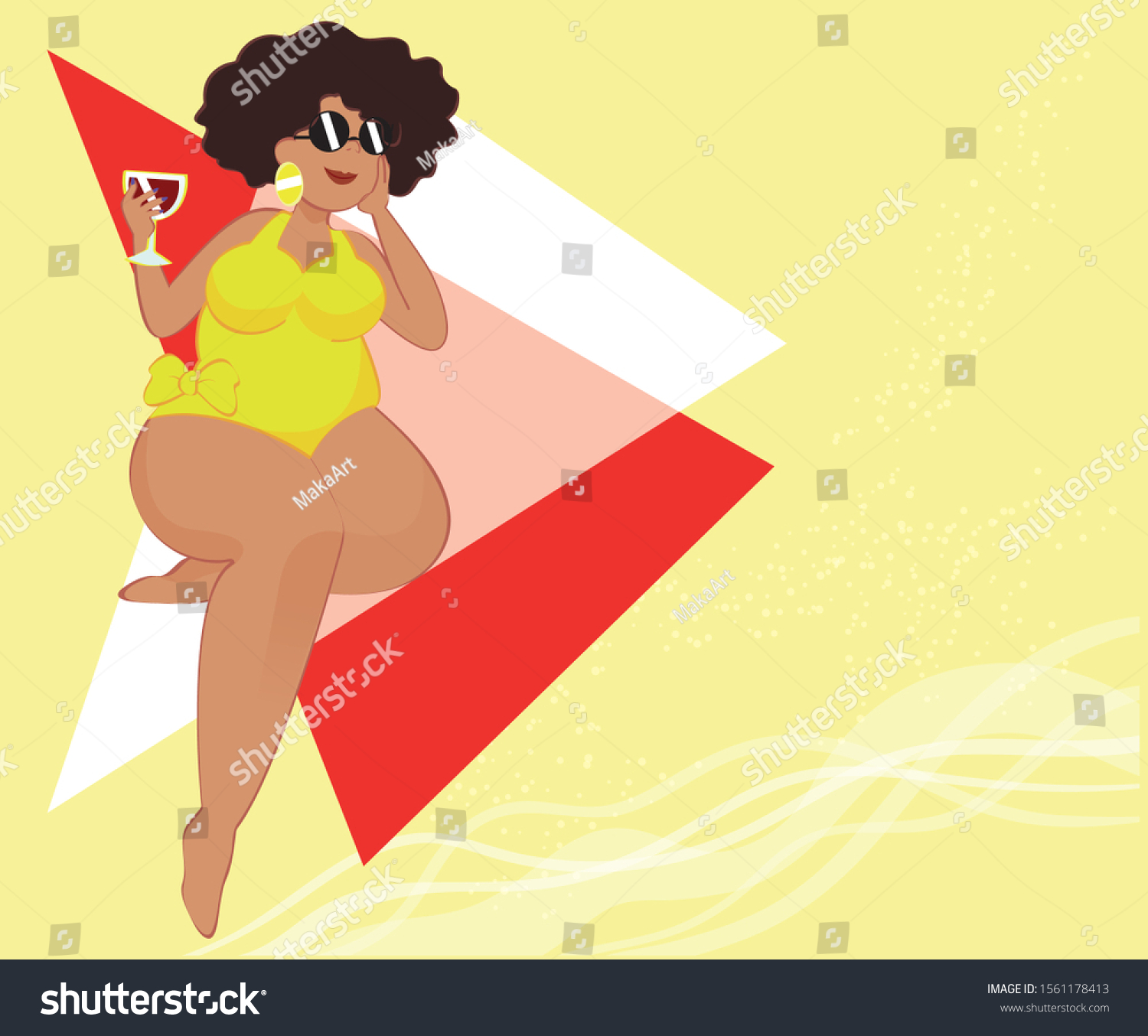 Summer Vacation Beach Girl Bikini Glamour Stock Vector Royalty Free 1561178413 Shutterstock 8812