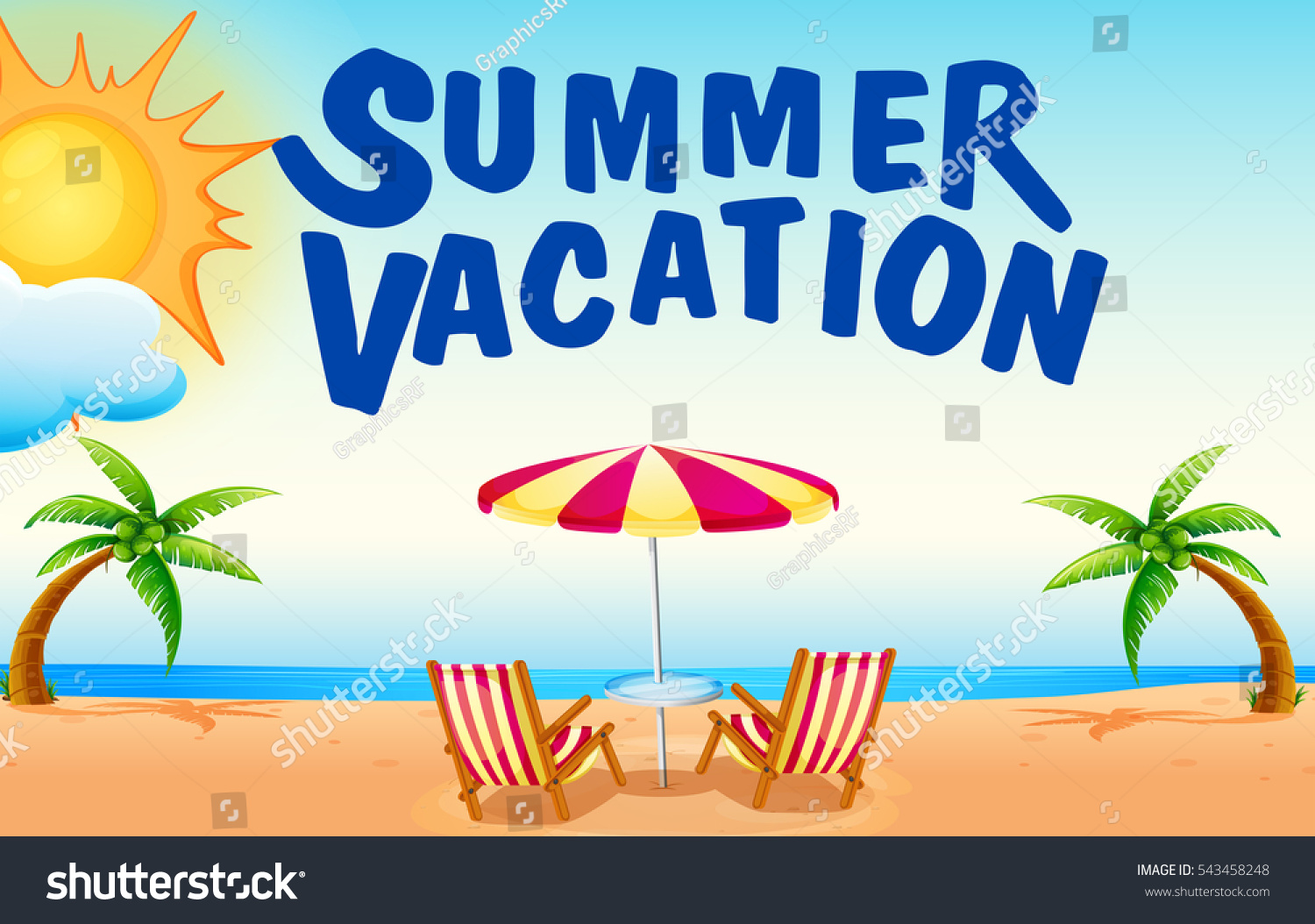 stock vector summer vacation on the beach illustration 543458248