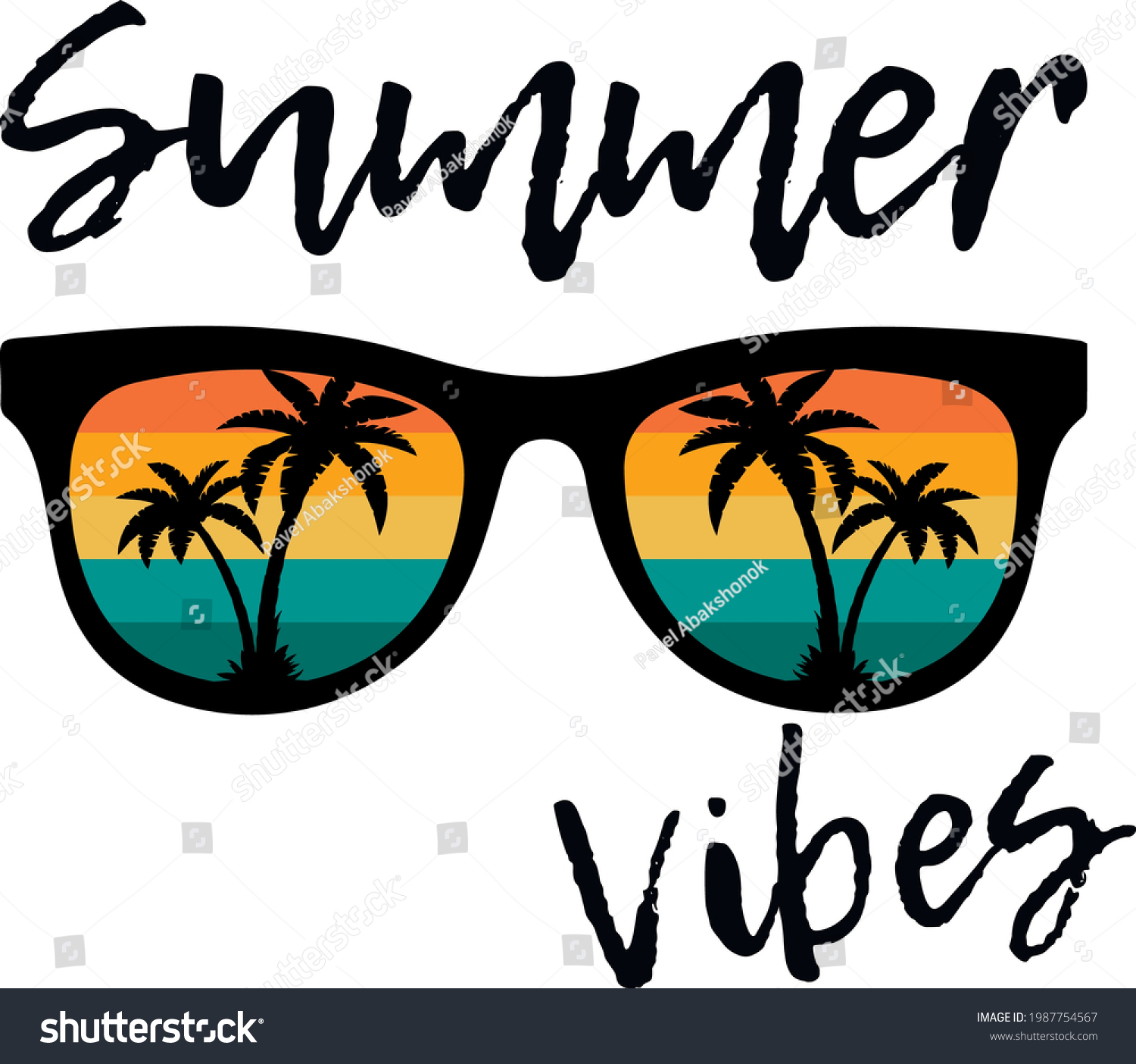 SVG of Summer Vibes SVG Summer Retro Sunglasses Sunset svg file for cutting DIY Summer Shirt Svg Beach Svg Cut Files Palm Tree Retro Sunglasses svg