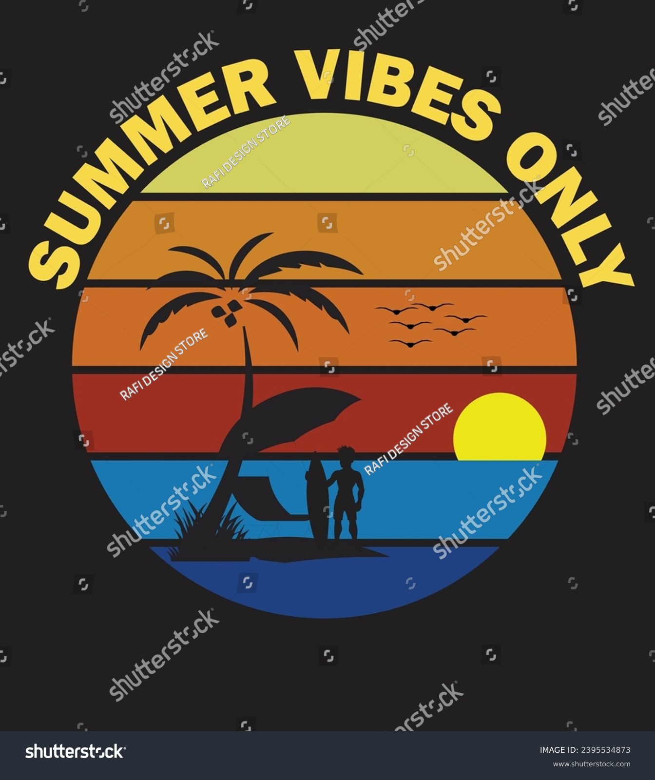 SVG of Summer vibes T Shirt Design svg