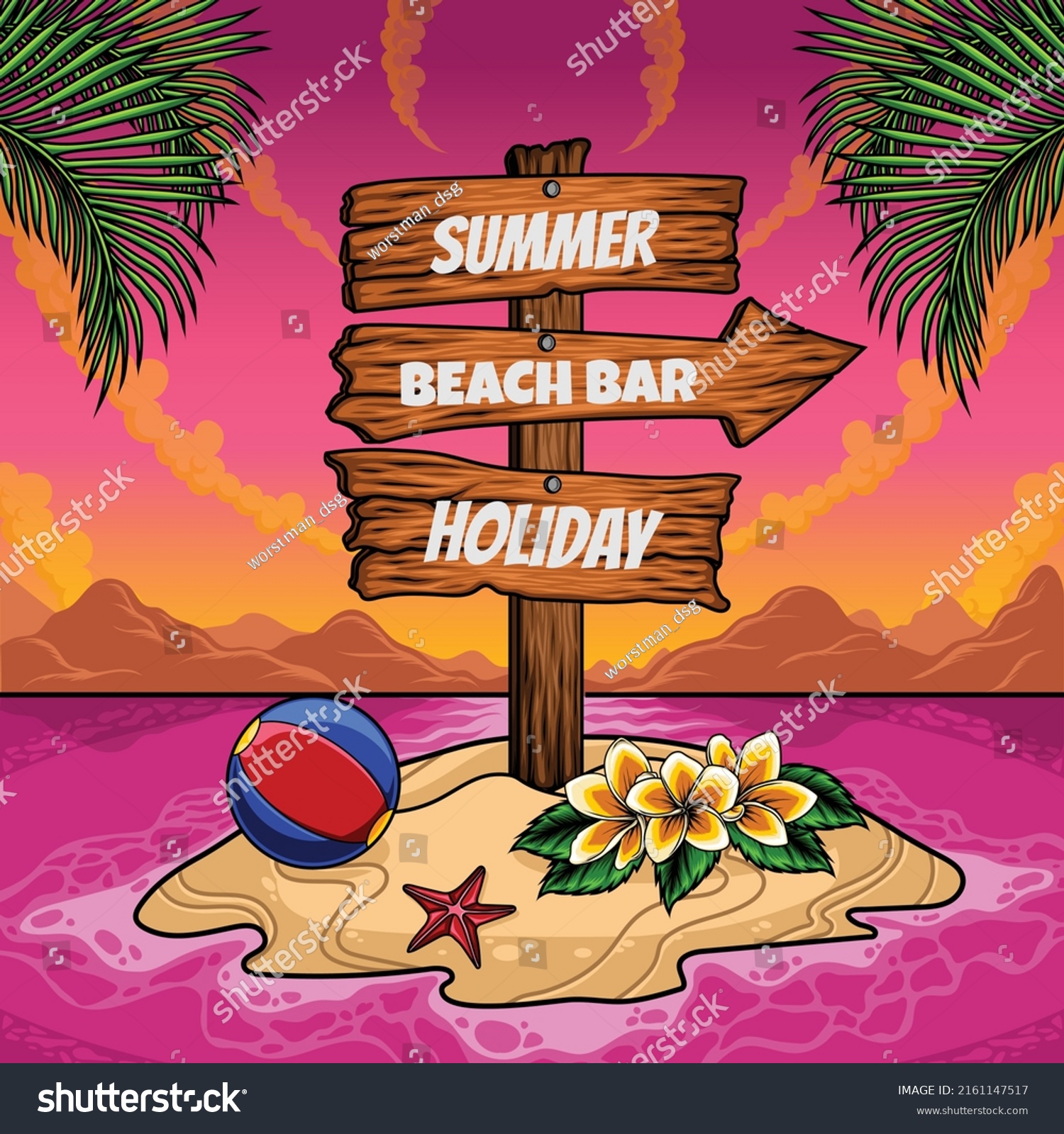 Summer Wood Signs Vector Illustration Stock Vector Royalty Free   Stock Vector Summer Wood Signs Vector Illustration 2161147517 