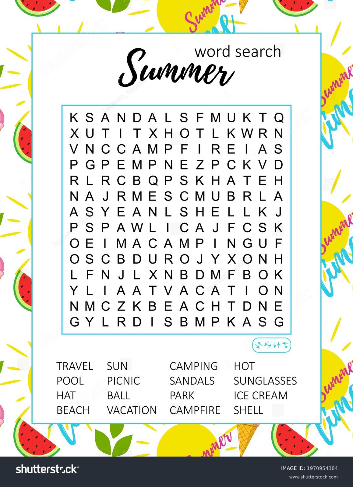 2,175 Summer word search Images, Stock Photos & Vectors | Shutterstock