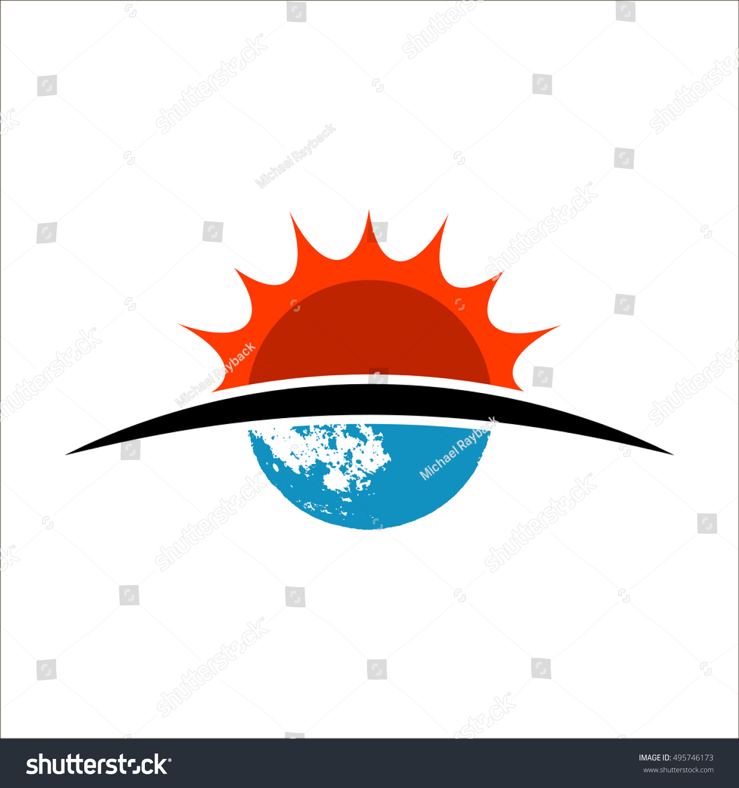 Sun Moon Logo Design Creative Logo Stock Vector Royalty Free