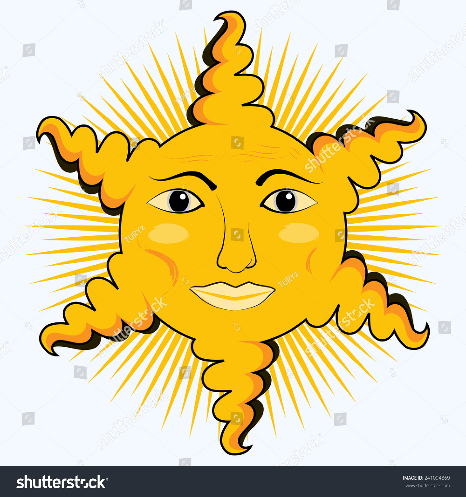 Sun-Face Icon Stock Vector Illustration 241094869 : Shutterstock