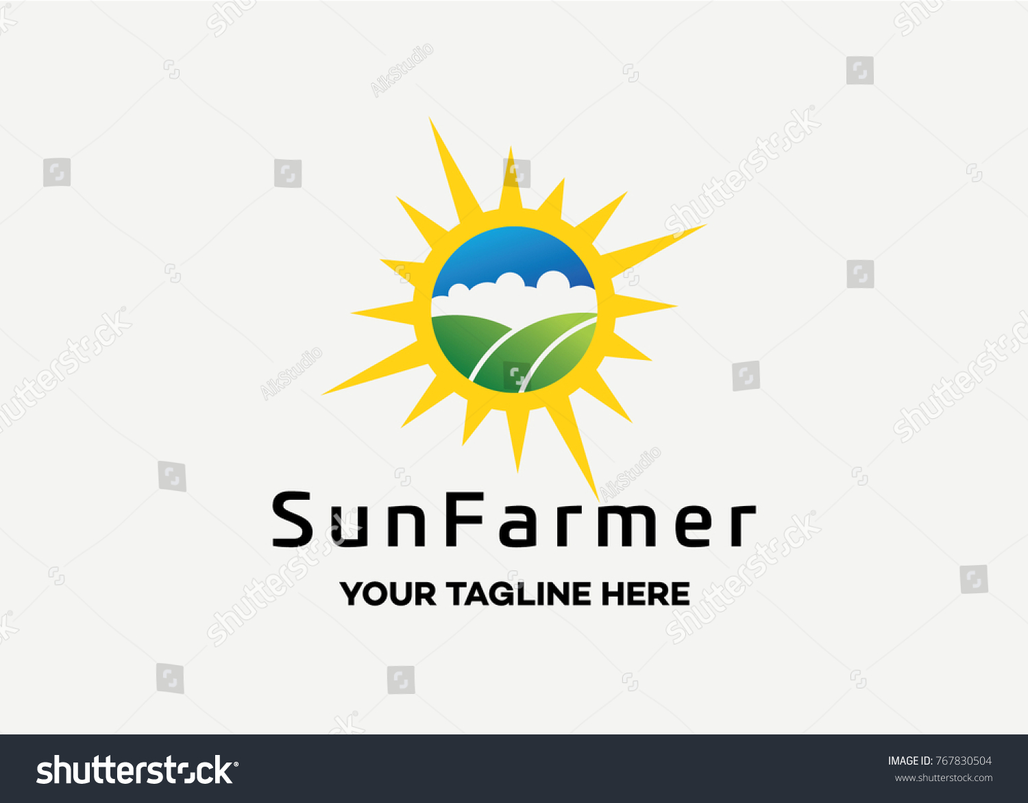 Sun Farmer Logo Template Design Vector Stock Vector (Royalty Free ...