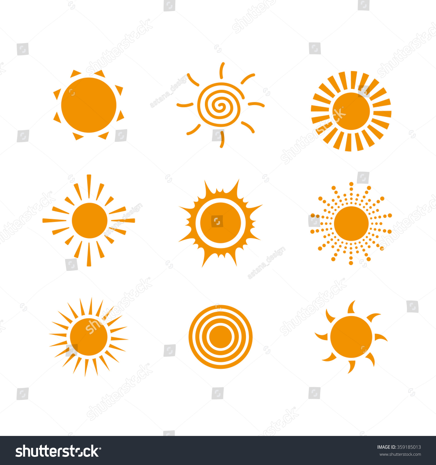 Sun Icon Vector Set, Sun Logo Icon, Sun Shine Symbol - 359185013 ...