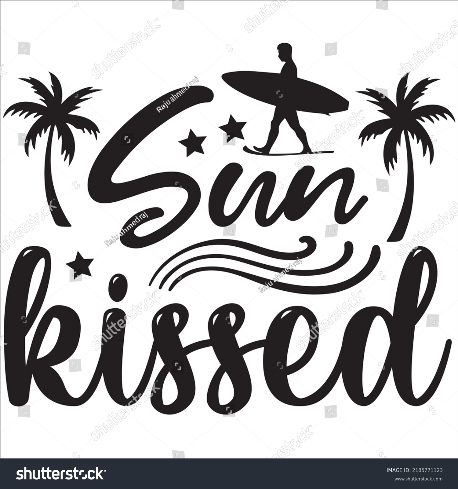 SVG of Sun kissed, Svg t-shirt design and vector file. svg