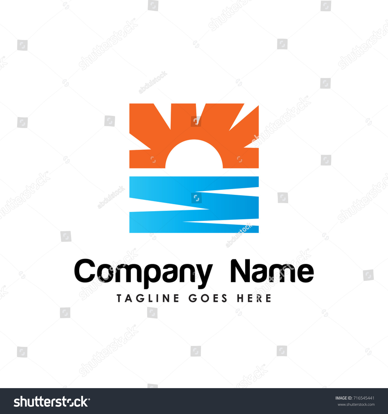 Sun Ocean Logo Template Stock Vector (Royalty Free) 716545441 ...