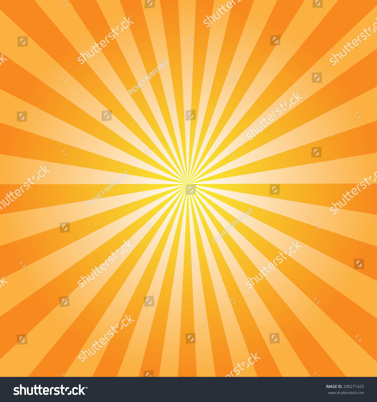 Sun Orange Rays Burst Background, Vector Illustration - 290271425 ...