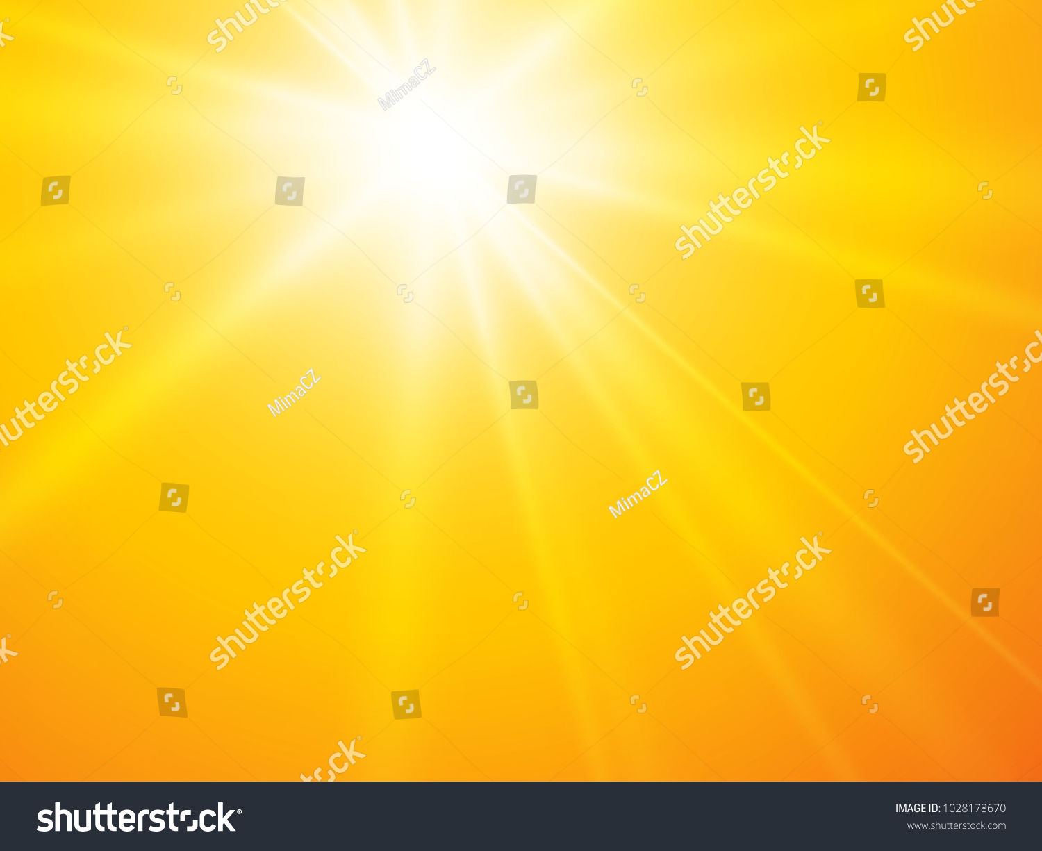 Sun Rays Yellow Vector Backgroun Stock Vector (Royalty Free) 1028178670 ...