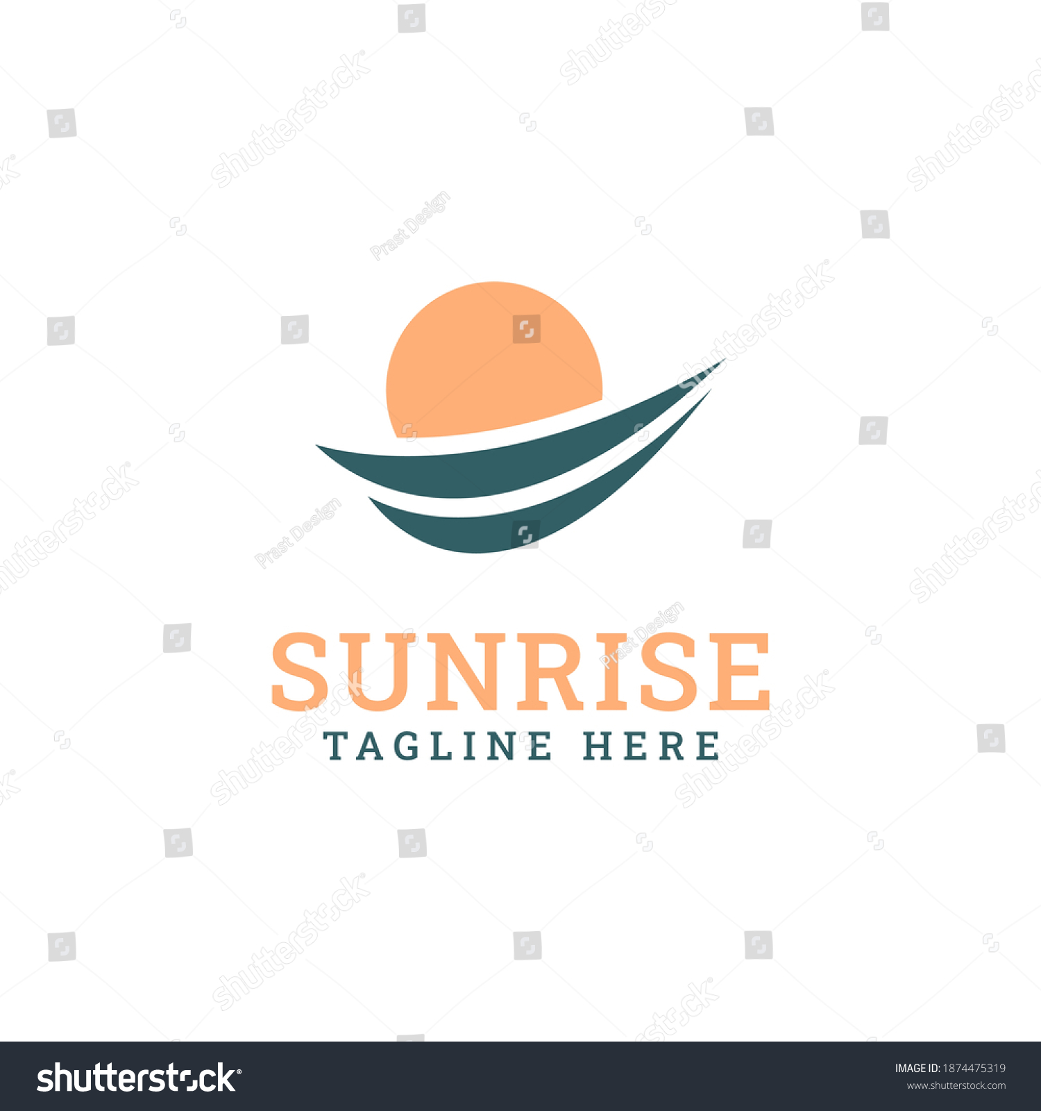 Sun Rise Symbol Icon Logo Vector Stock Vector (Royalty Free) 1874475319