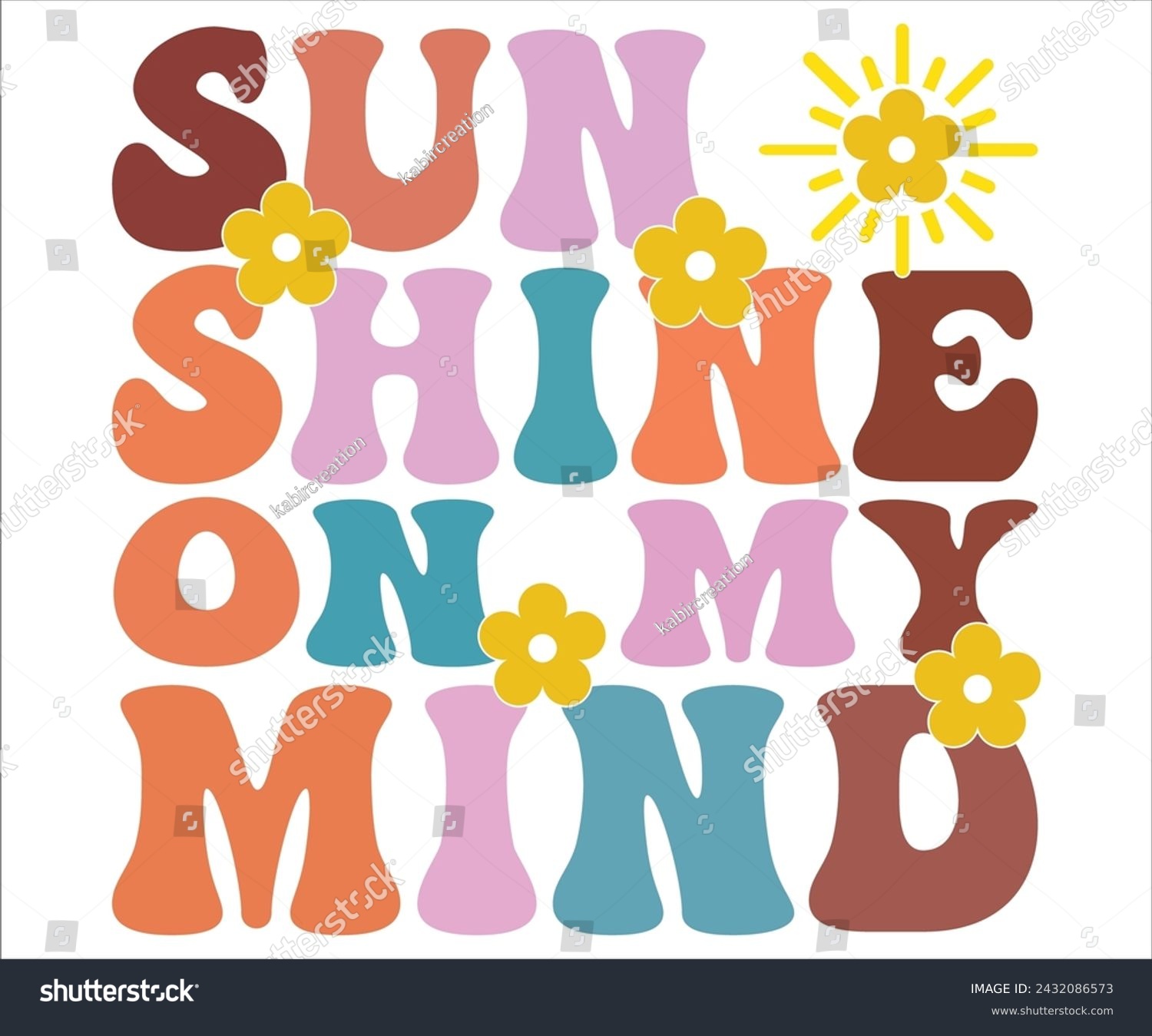 SVG of Sun Shine On My Mind T-shirt, Happy Summer Day T-shirt, Happy Summer Day Retro svg,Hello Summer Retro Svg,summer Beach Vibes Shirt, Vacation, Cut File for Cricut svg
