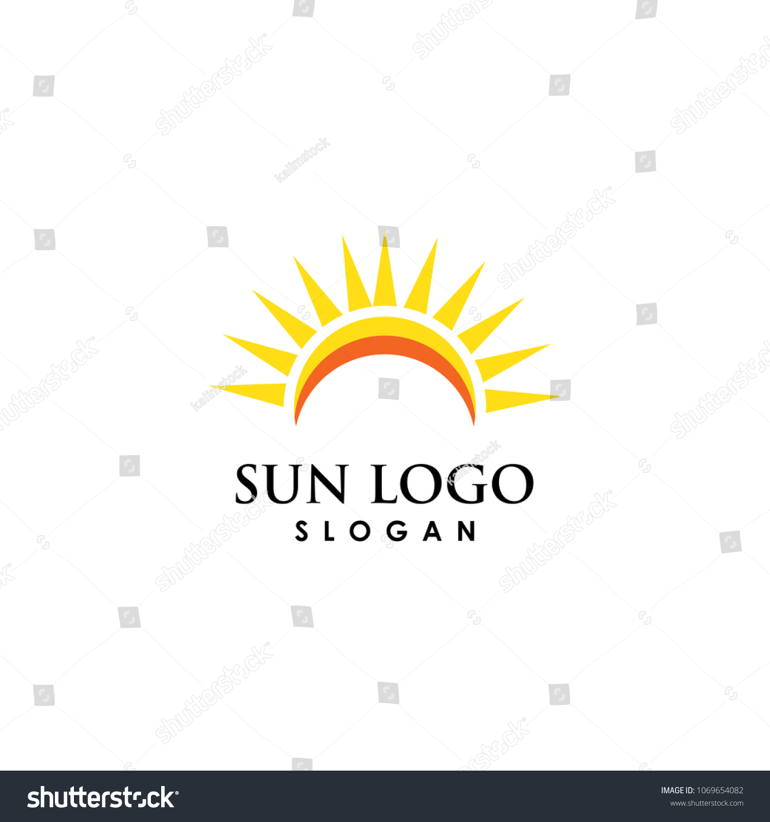 Sun Solar Logo Vector Stock Vector (Royalty Free) 1069654082