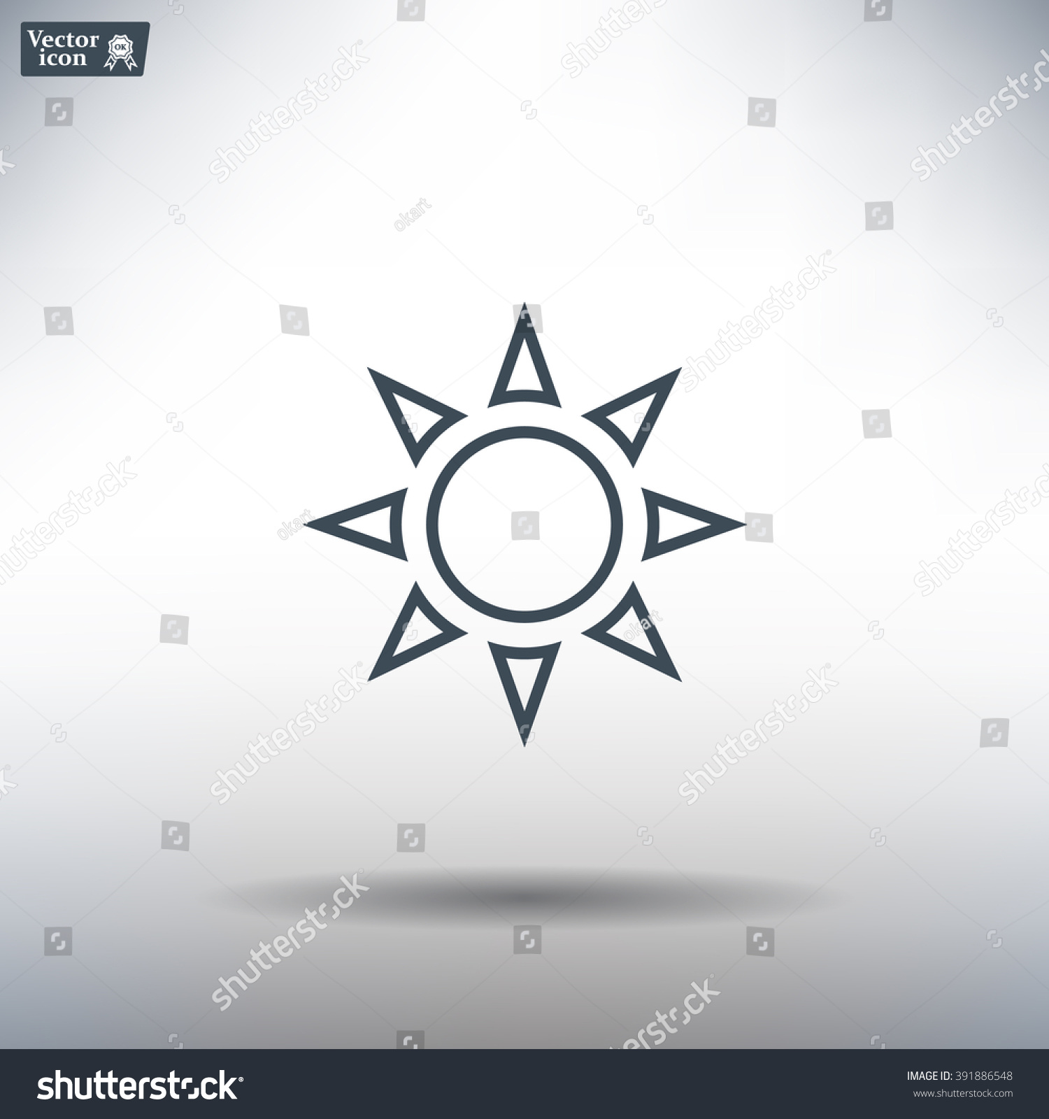 Sun Vector Icon Stock Vector (Royalty Free) 391886548 | Shutterstock