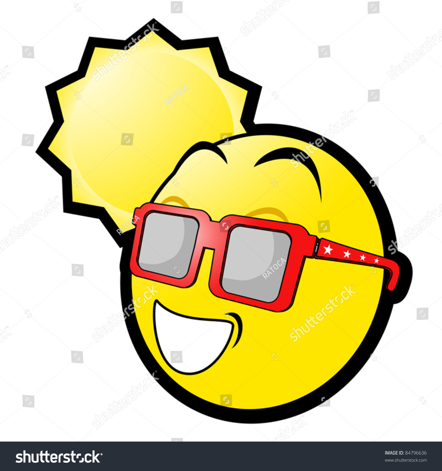 Sunbathing Emoticon Stock Vector (Royalty Free) 84796636 Shutterstock