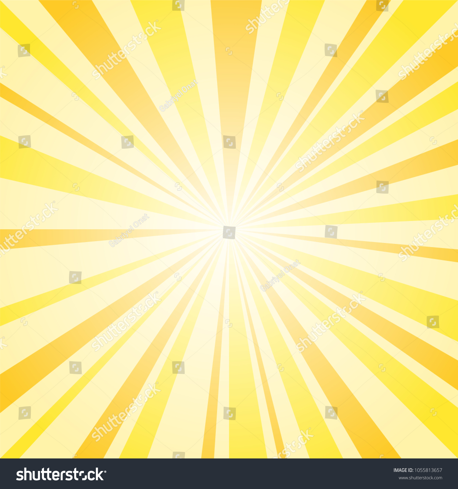 Sunburst Background Yellow Sunrise Vector Illustration Stock Vector ...