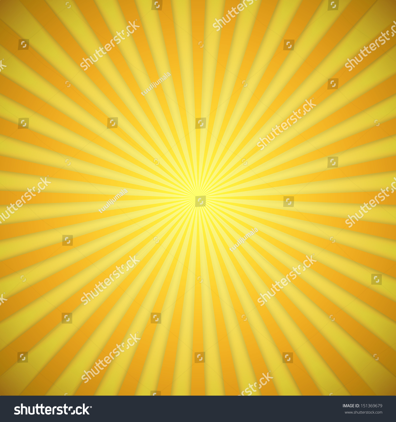 Sunburst Bright Yellow And Orange Vector Background With Shadow Effect ...