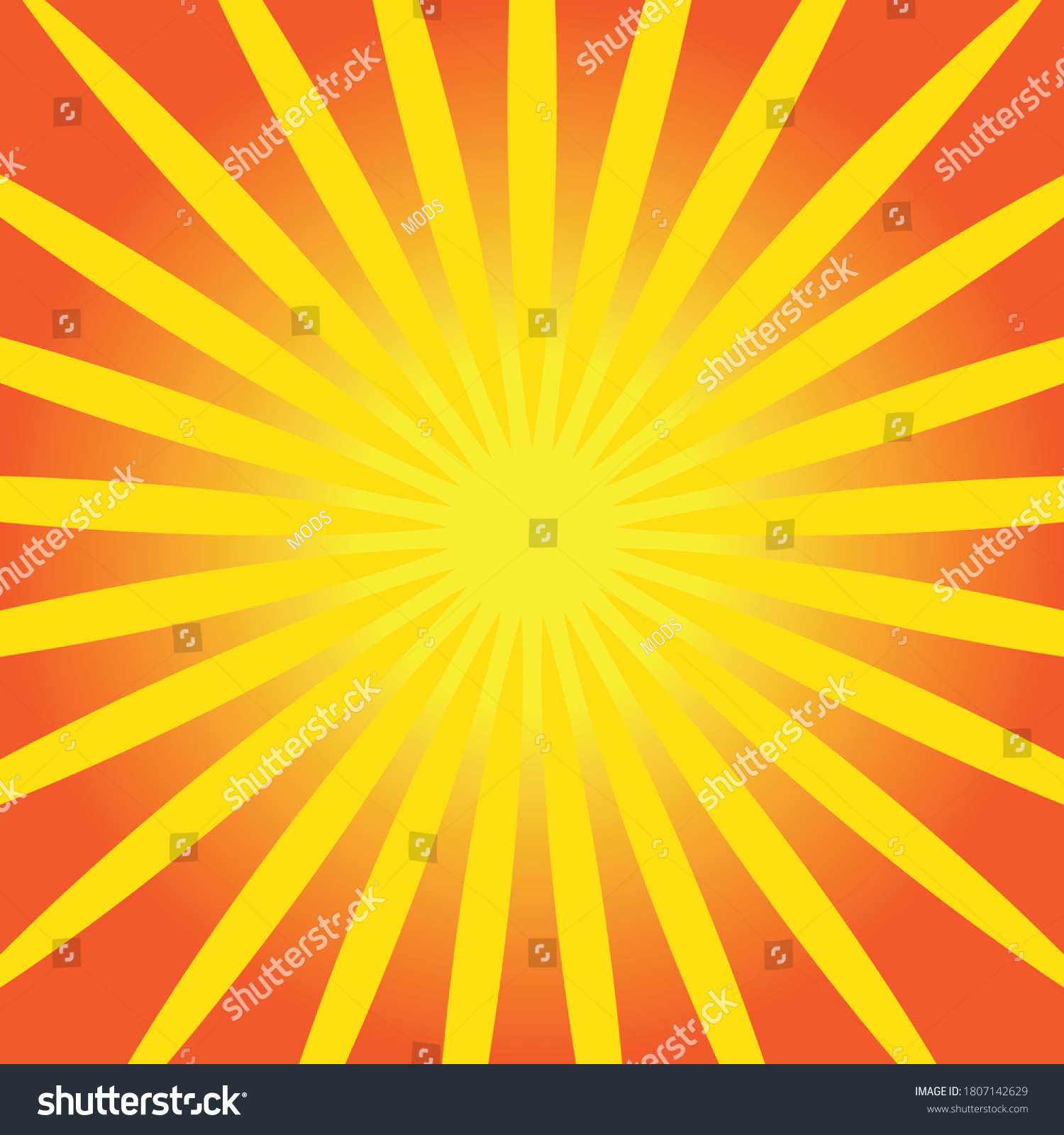 Sunburst Retro Sun Rays Yellow Background Stock Vector Royalty Free