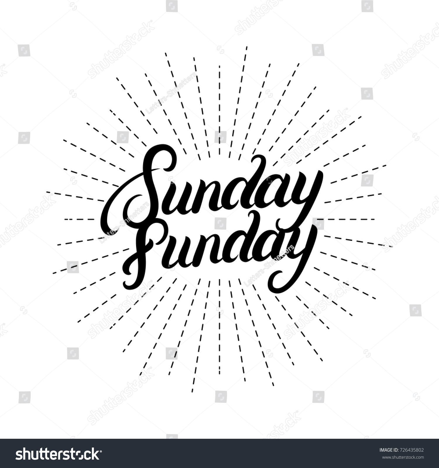 Sunday Funday Hand Written Lettering Quote Stock Vector (Royalty Free ...