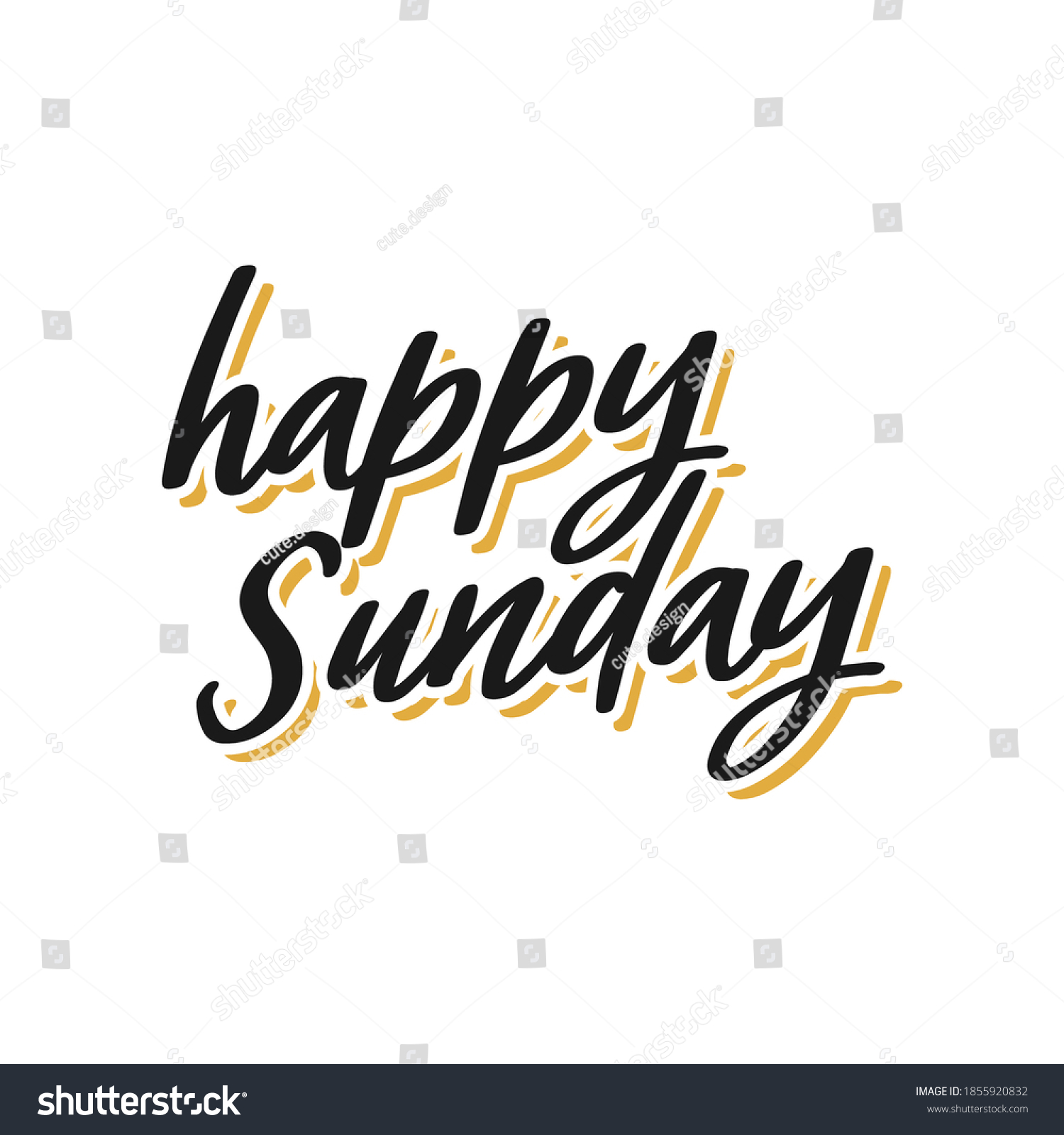 Sunday Lettering Quote Fashion Vector Illustration Stock Vector ...