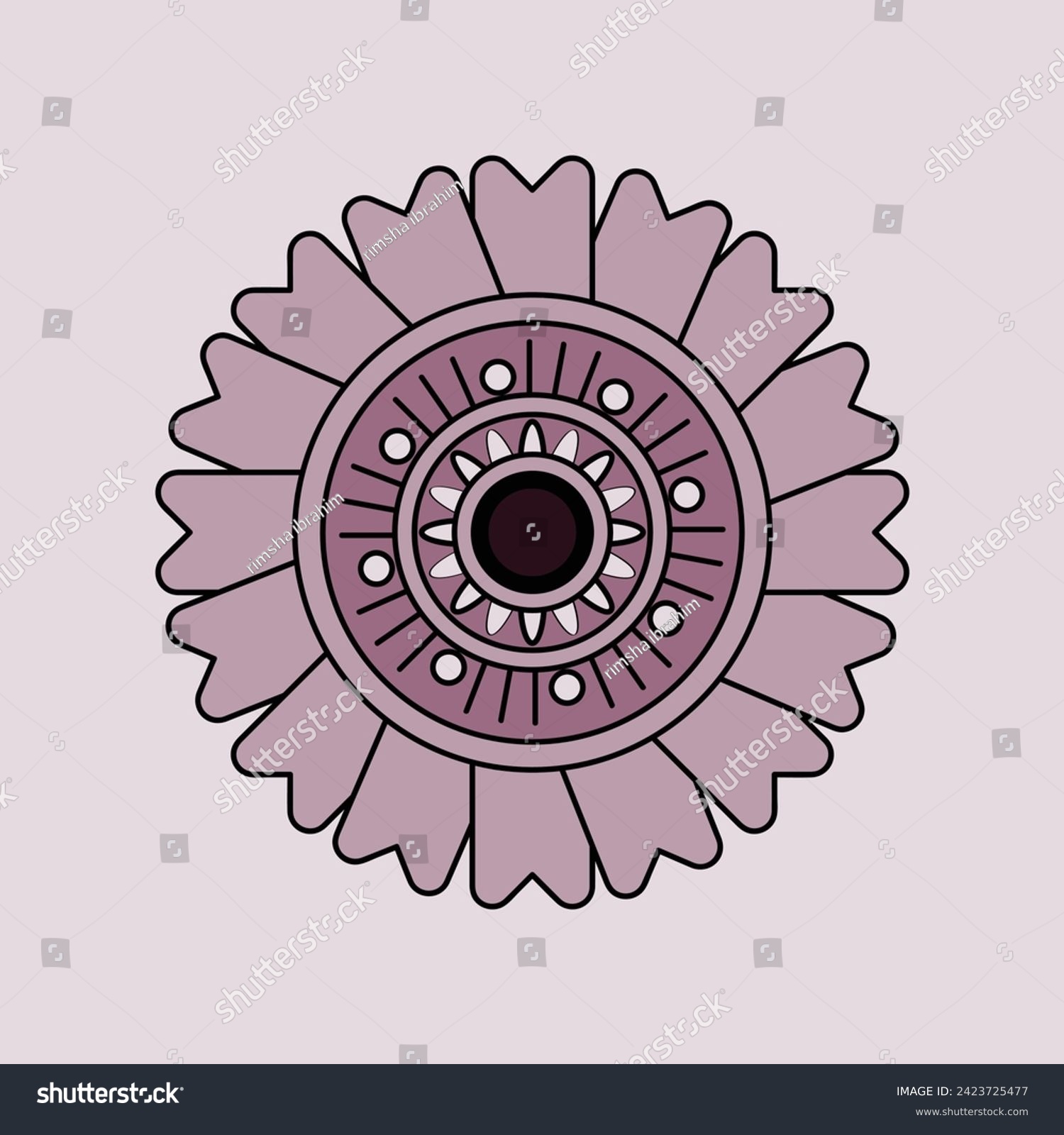 SVG of sunflower botanical logo vector, isolated flower henna sticker mandala for coloring, hand drawn flower svg