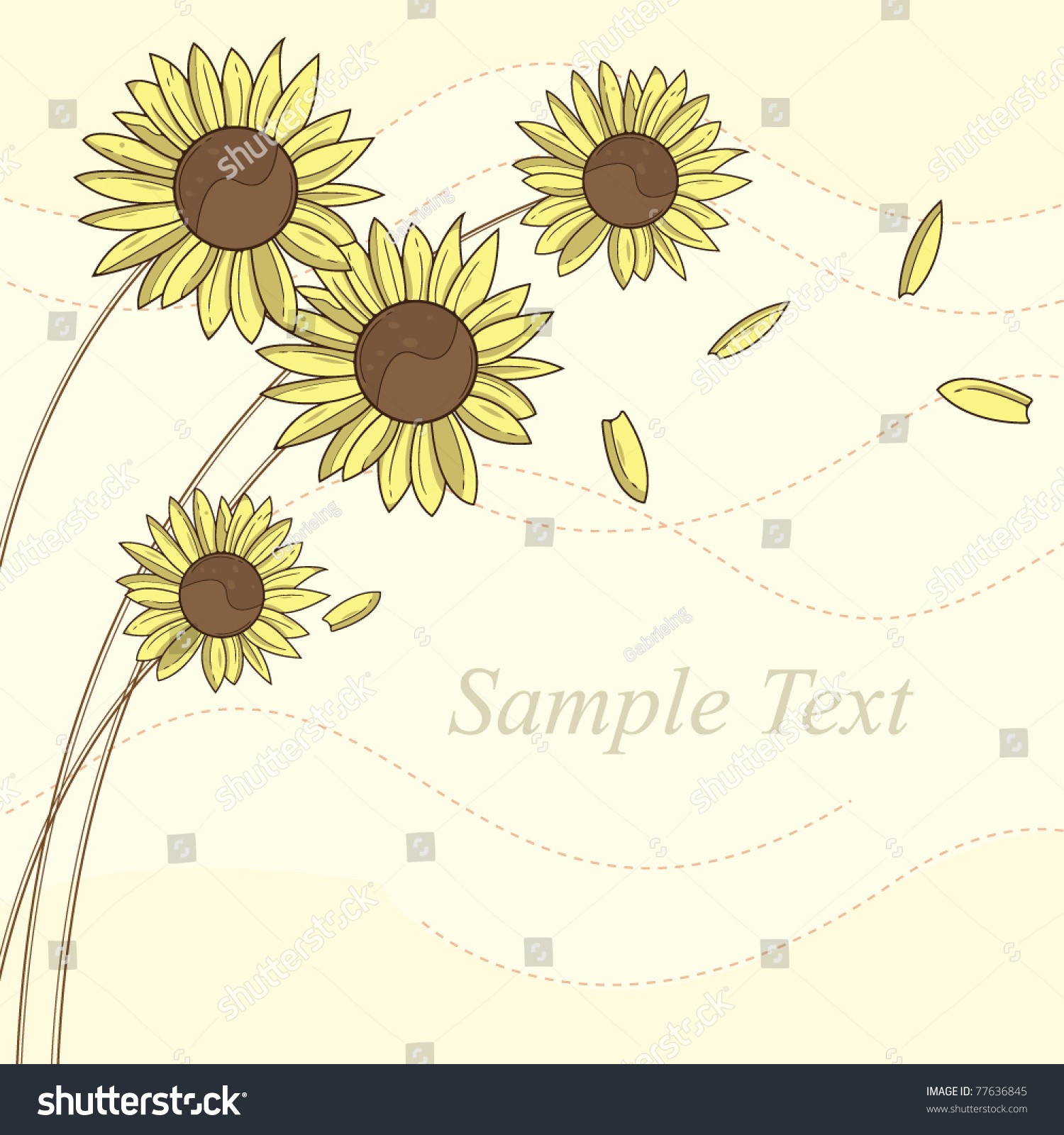 Sunflower Gift Card Stock Vector (Royalty Free) 77636845 Shutterstock