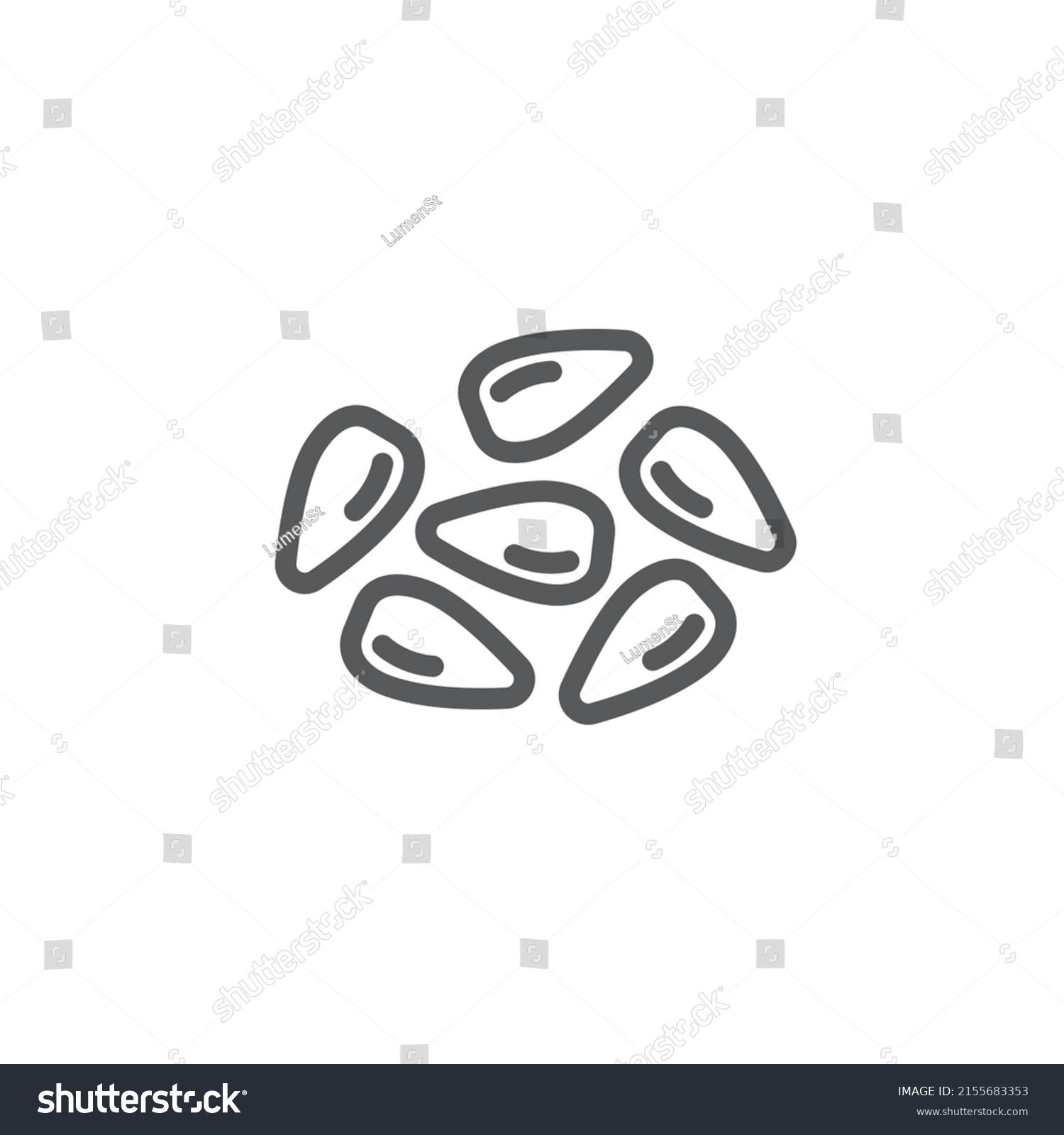 Sunflower Seeds Icon Outlined Vector Illustration Stock Vector (Royalty ...