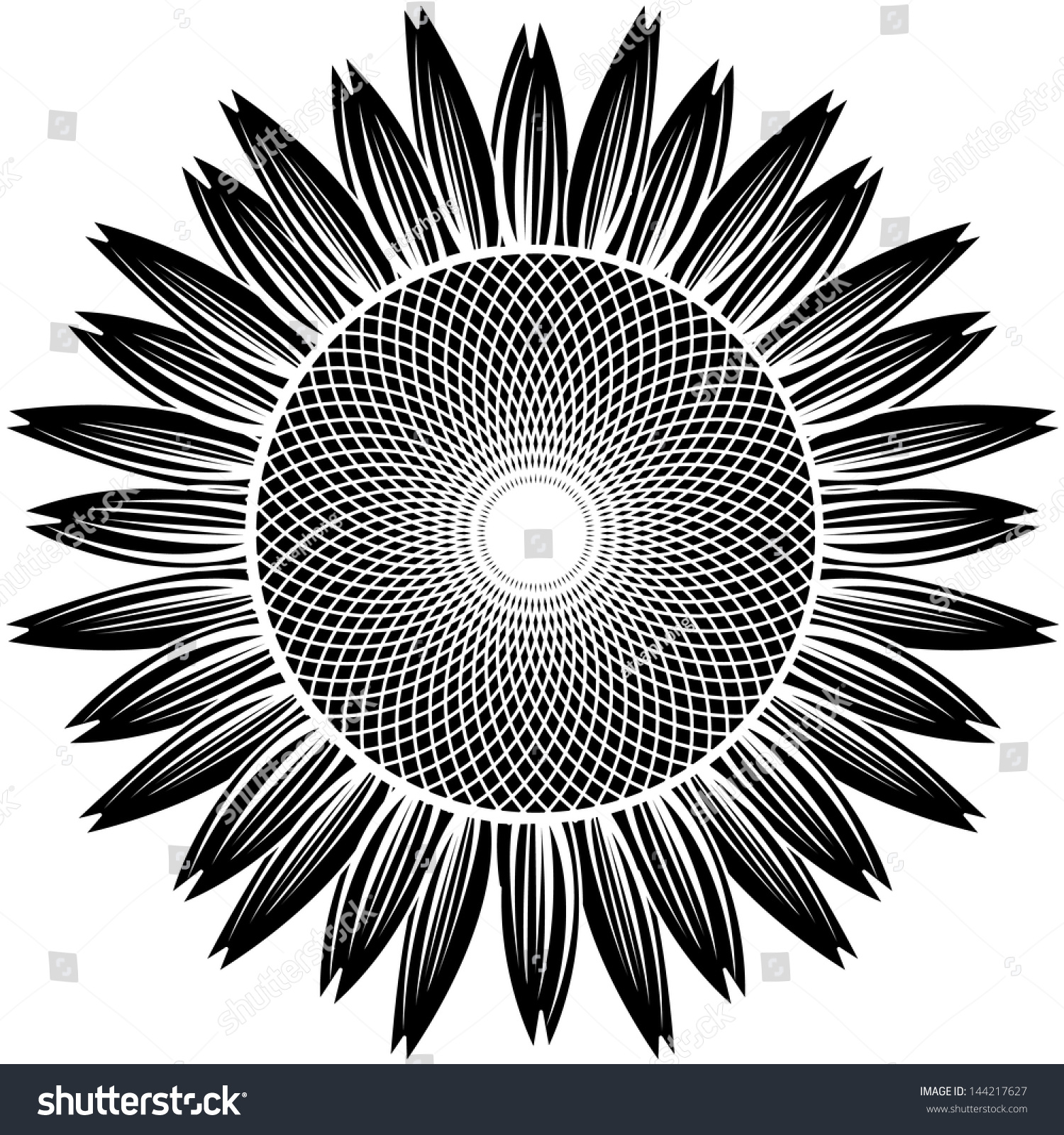 Sunflower Silhouette Vector - 144217627 : Shutterstock