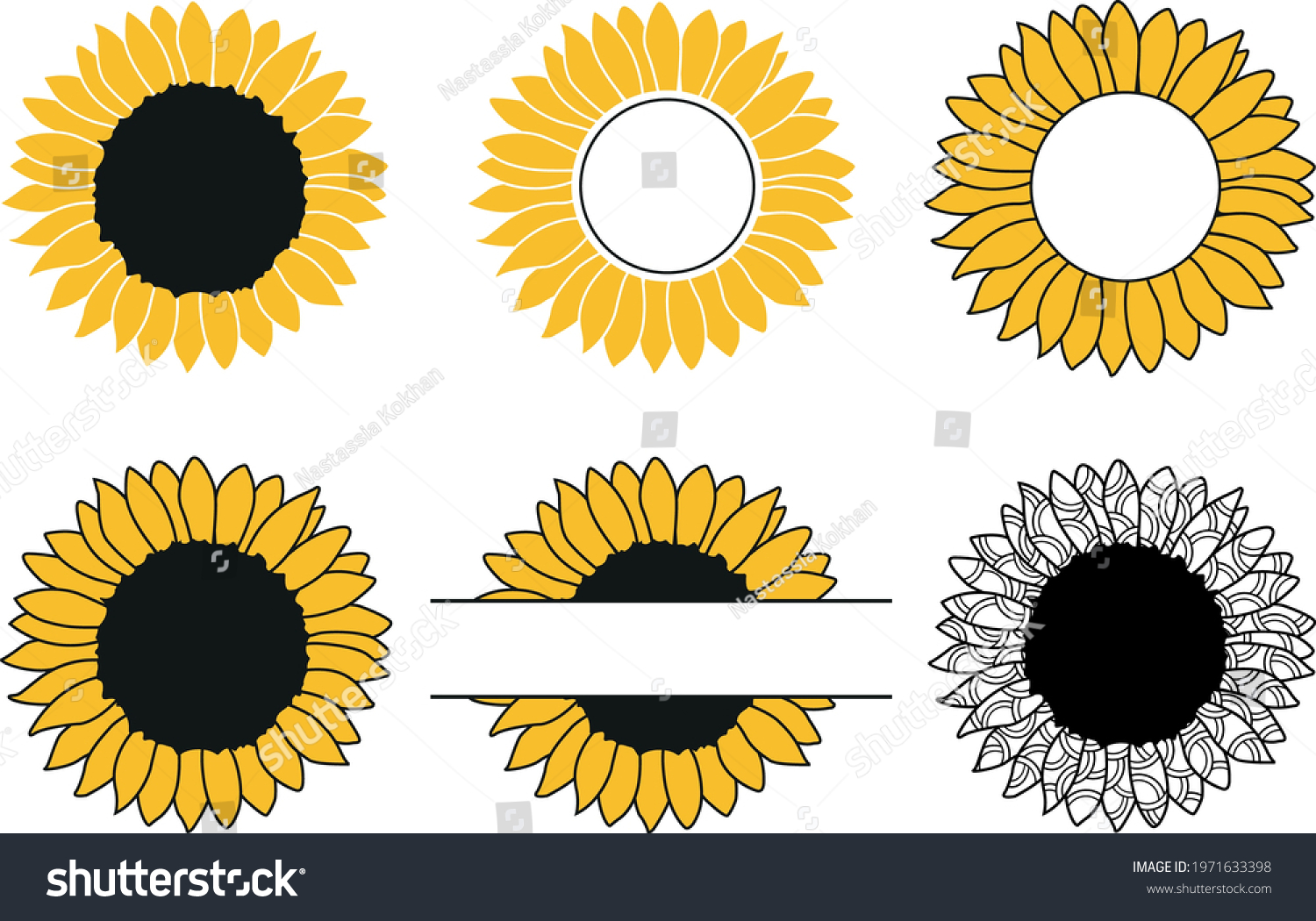 SVG of Sunflower svg vector Illustration isolated on white background. svg