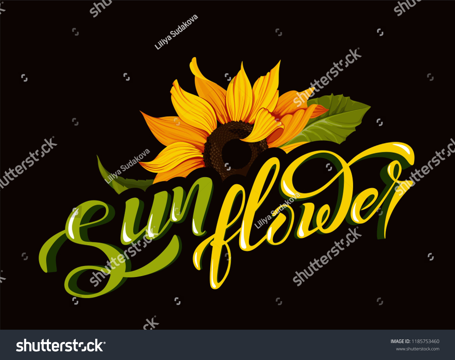 Sunflower Vector Clip Art Hand Lettering Stock Vector Royalty Free 1185753460 Shutterstock 7593