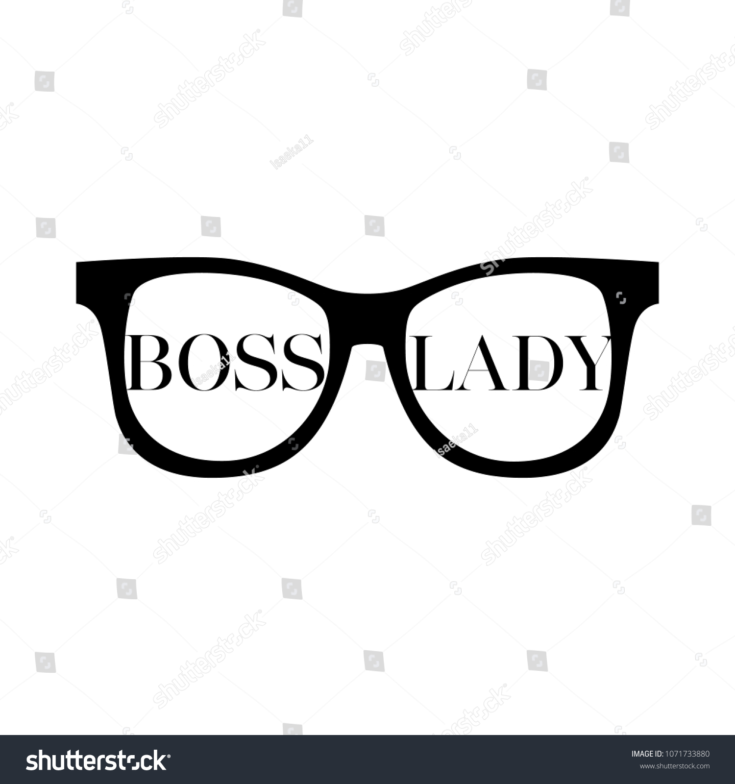 Sunglasses Words Boss Lady On White 