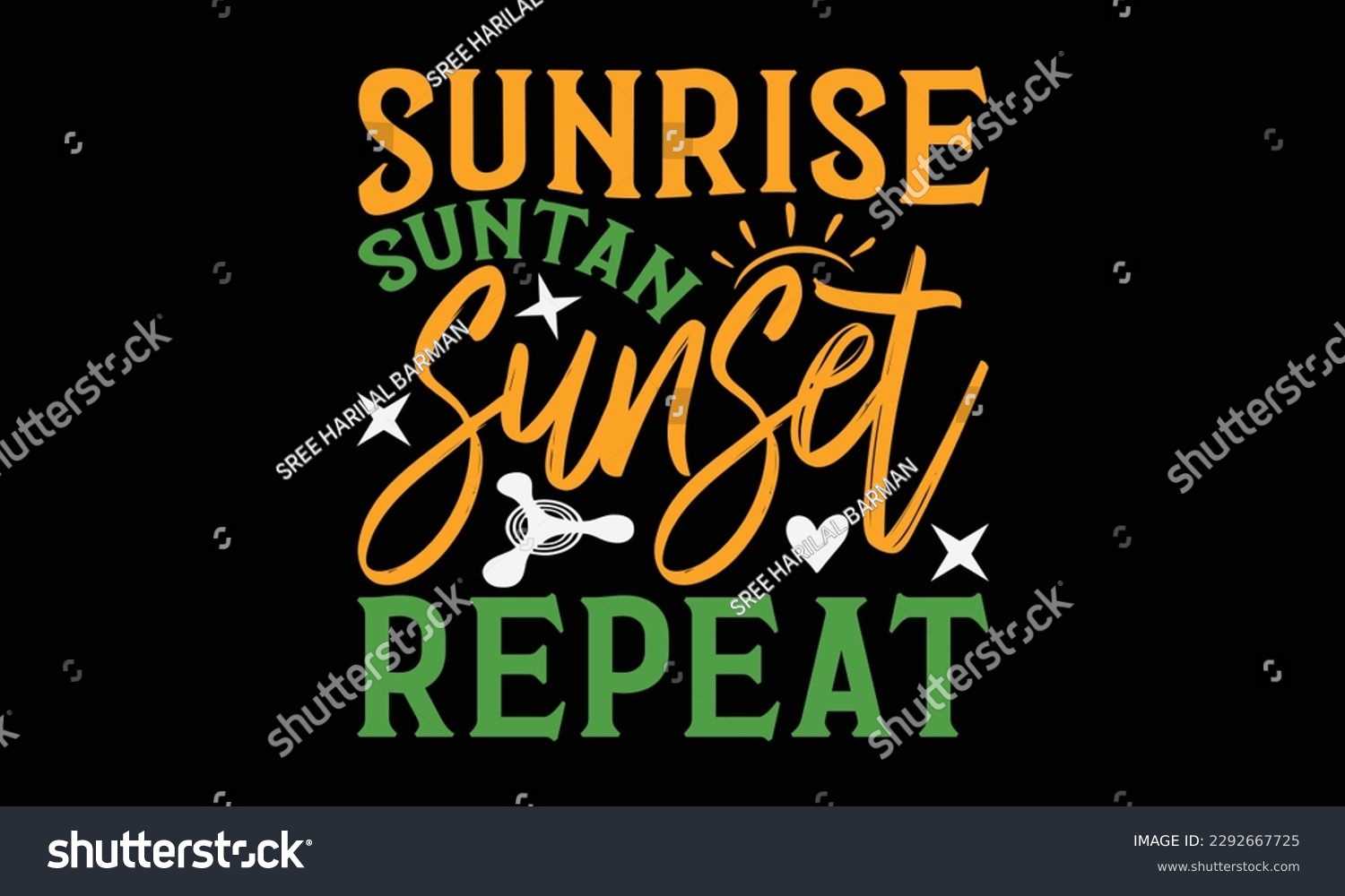 SVG of Sunrise suntan sunset repeat - Summer Svg typography t-shirt design, Hand drawn lettering phrase, Greeting cards, templates, mugs, templates, brochures, posters, labels, stickers, eps 10. svg