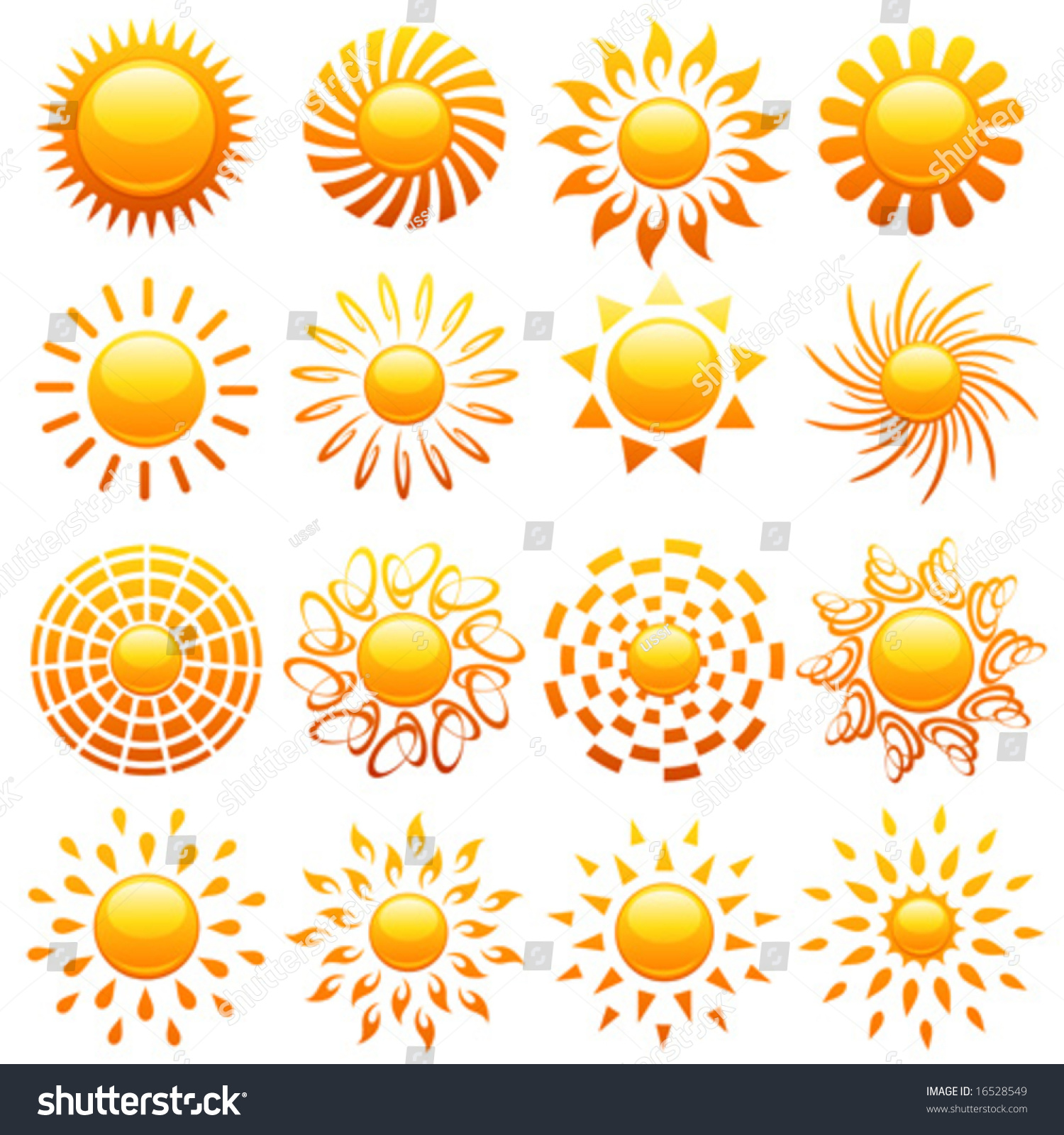 Suns. Elements For Design. Vector Illustration. - 16528549 : Shutterstock