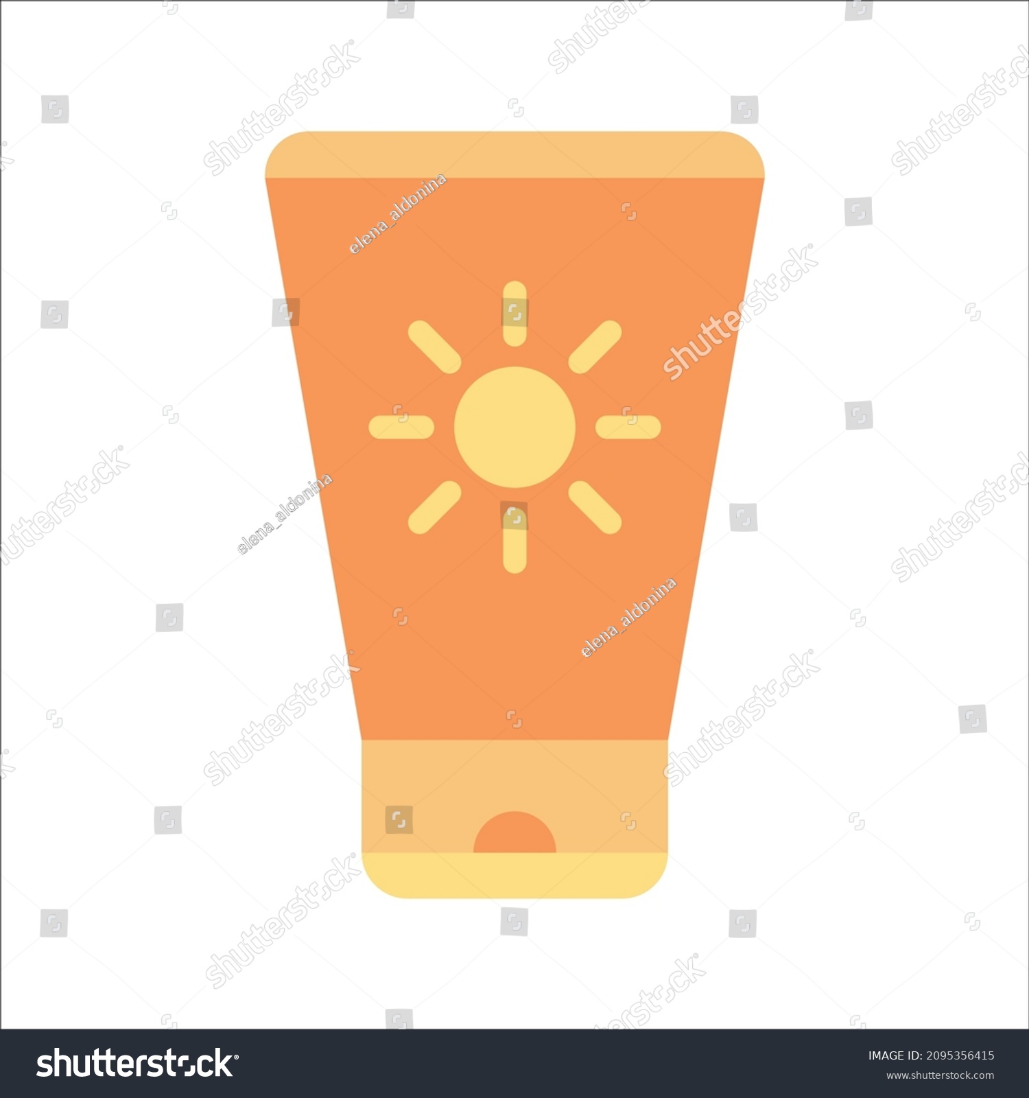 Sunscreen Flat Icon Cosmetic Clipart Cartoon Stock Vector (Royalty Free ...