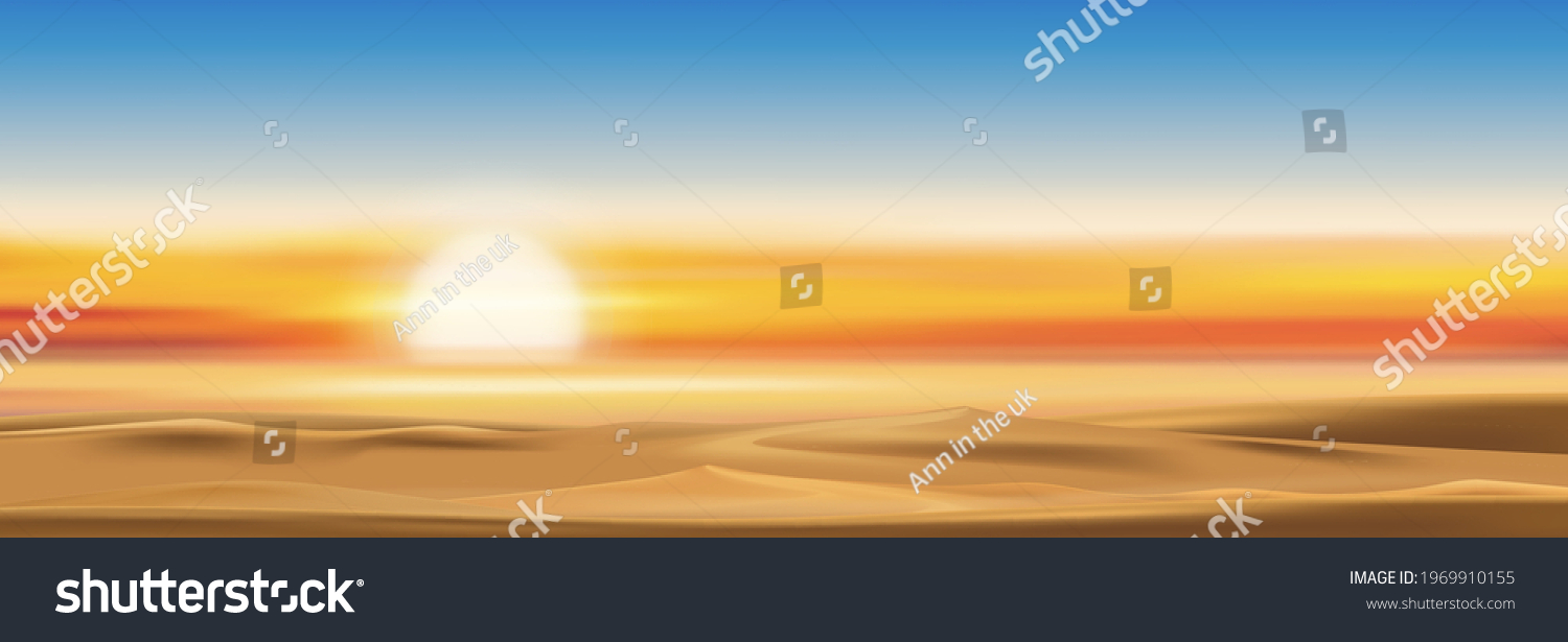 Sunset Dusk Sky Gloden Yellow Orange Stock Vector (Royalty Free ...