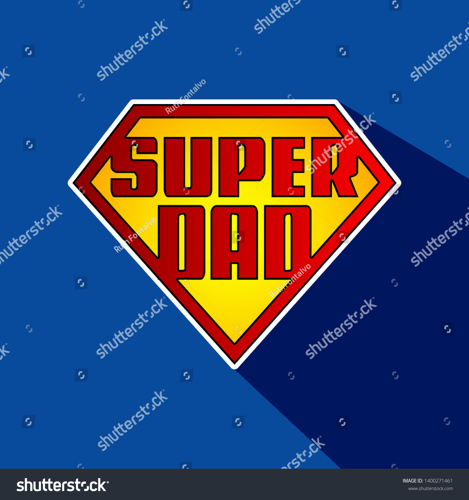 Super Dad Hero Logo English Shadow Stock Vector (Royalty Free ...