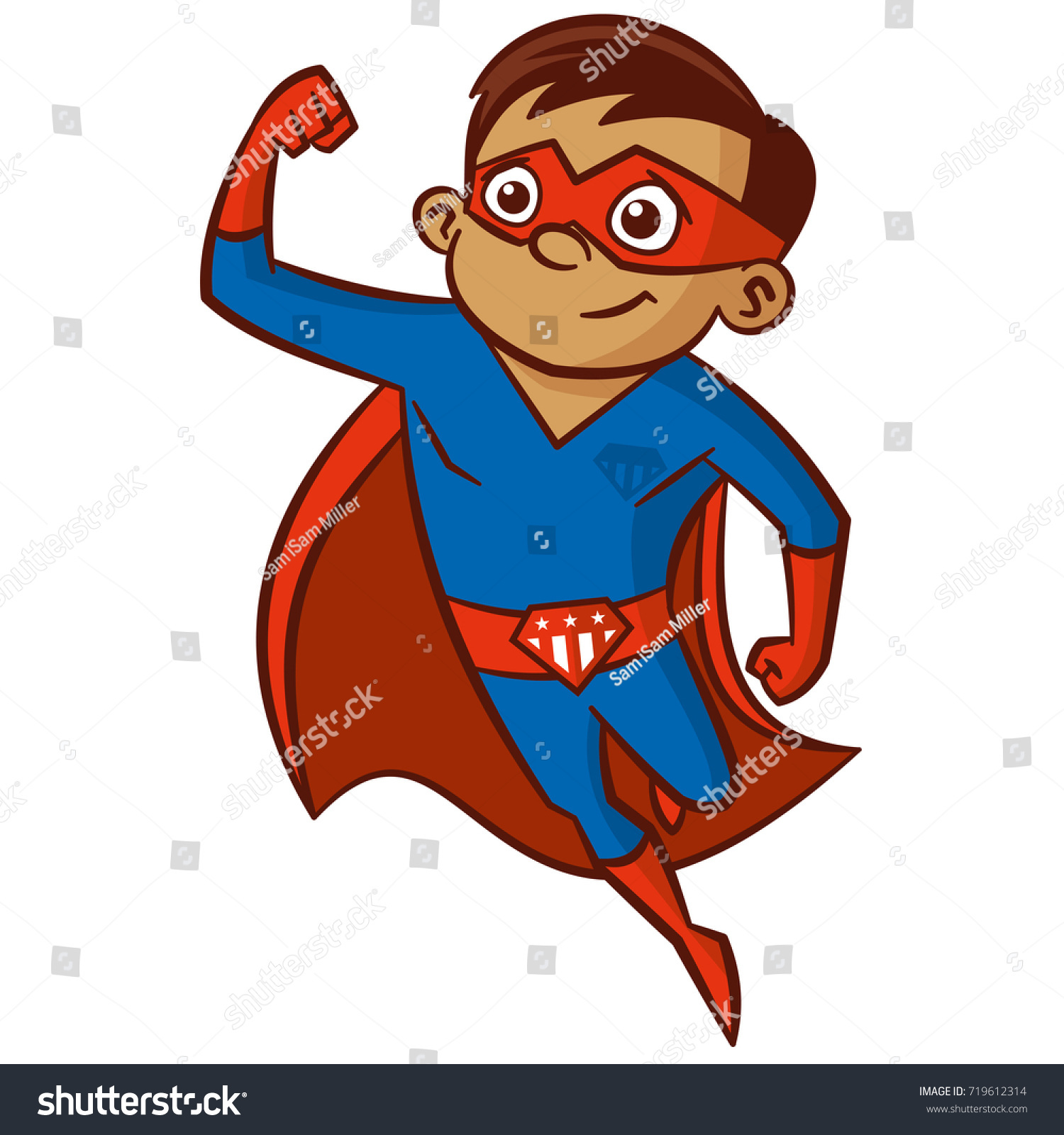 Super Hero Boy Cartoon Character Isolated Stock Vector 719612314 ...