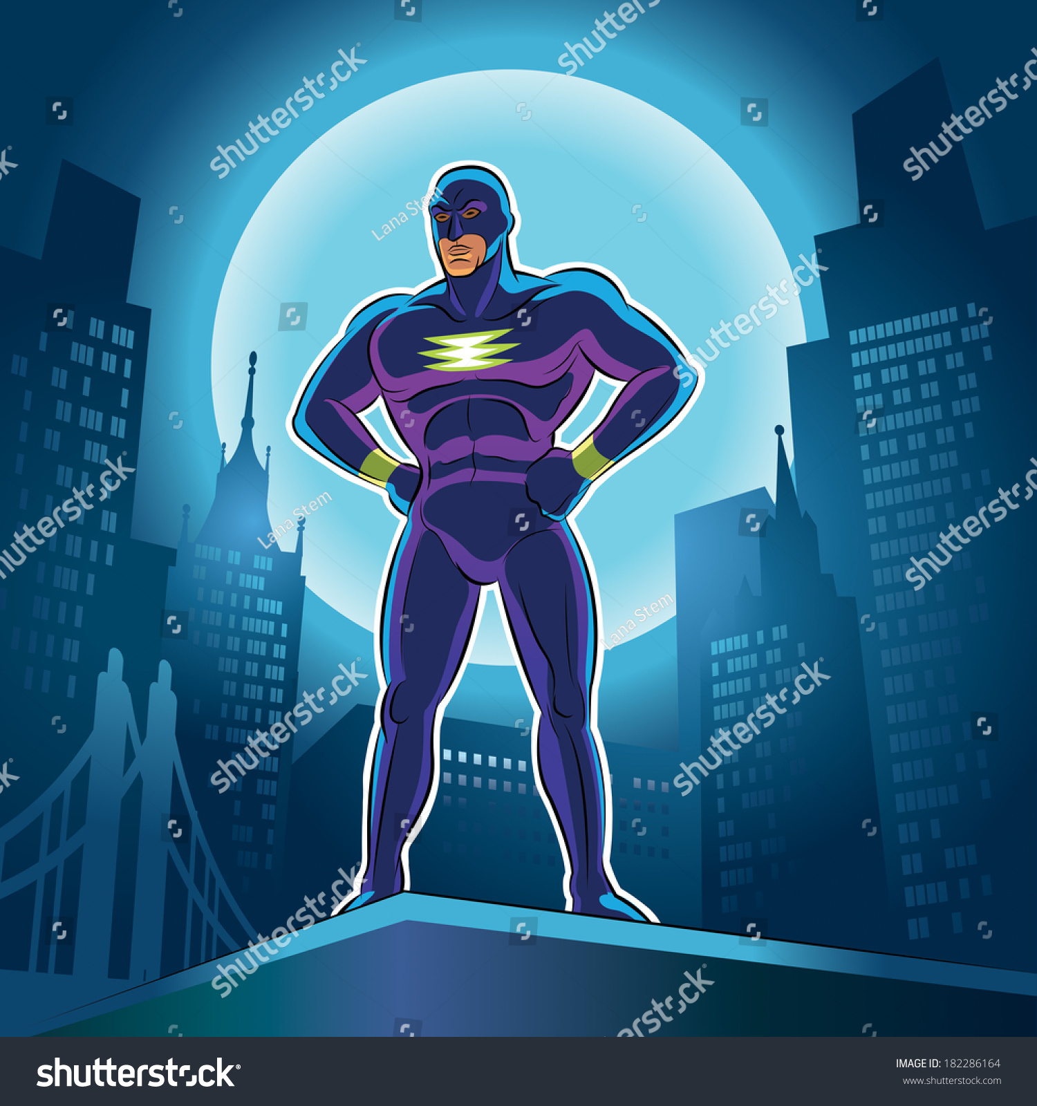 Super Hero Vector Illustration On Background Stock Vector 182286164 ...