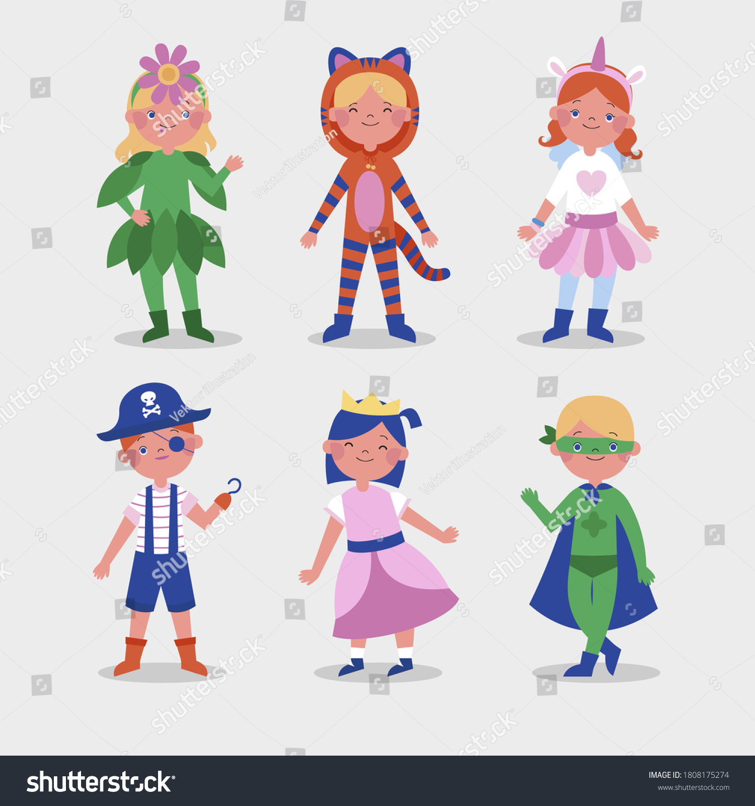 Super Kids Colorful Superhero Costumes Funny Stock Vector (royalty Free 