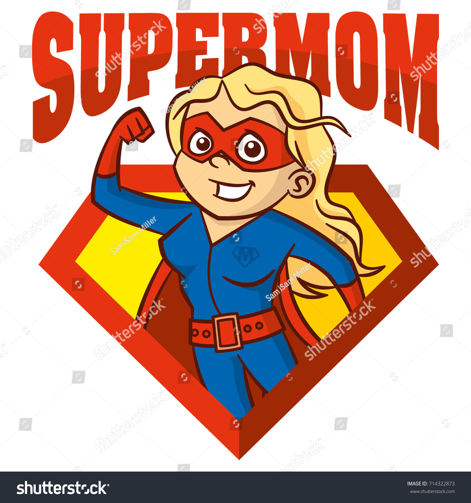 Super Mom Hero Superhero Cartoon Character Stock Vector (Royalty Free ...