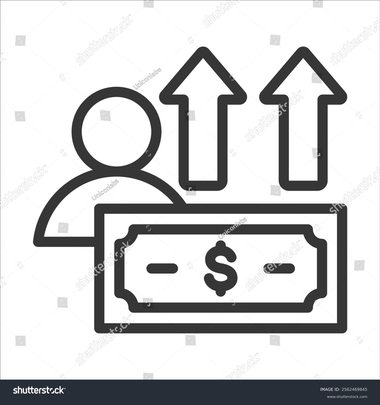 black financial growth concept with arrows clip art preview