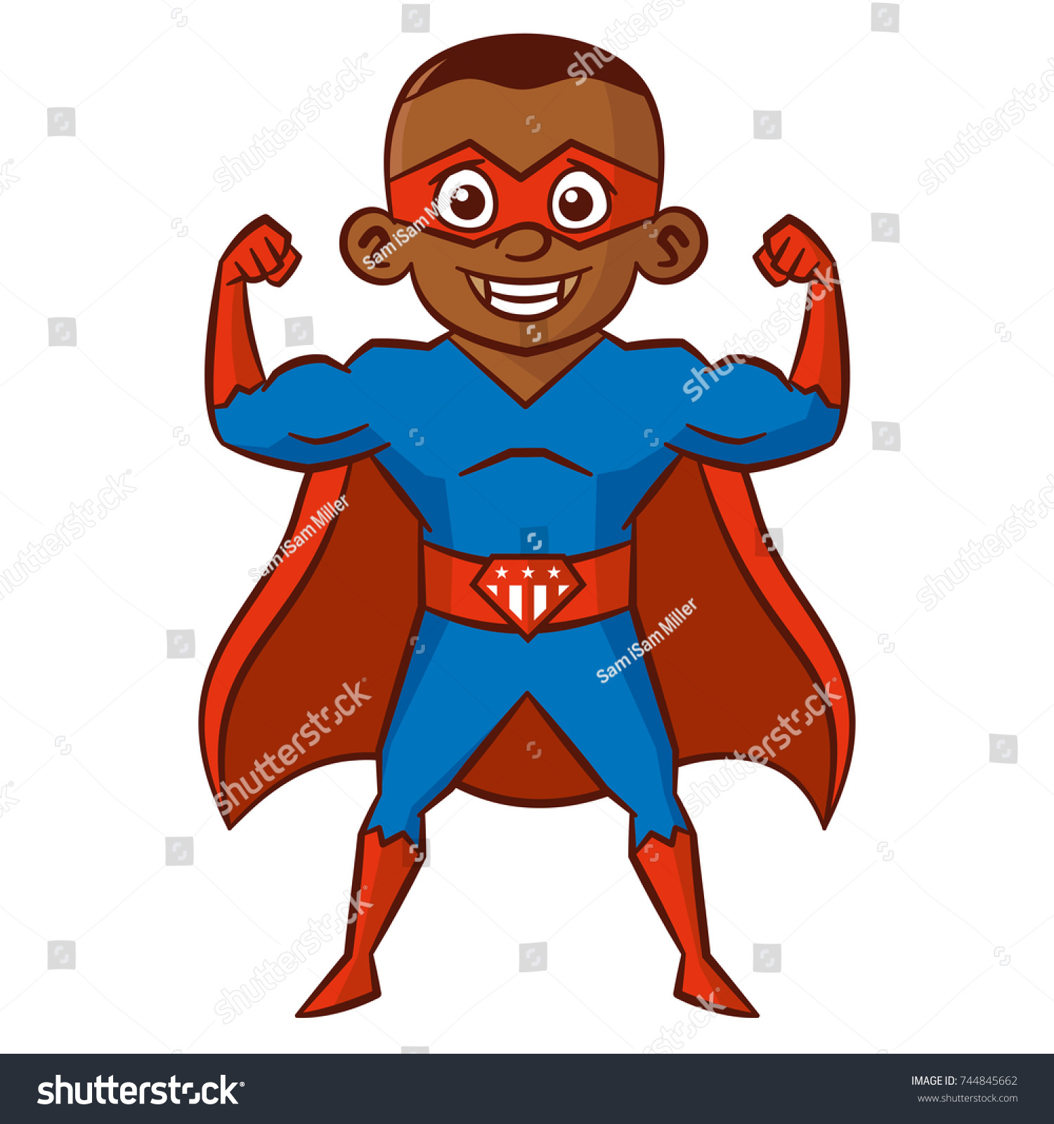 Superhero Boy Cartoon Character Stock Vector (Royalty Free) 744845662