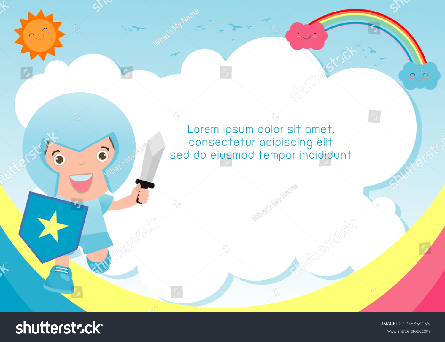 superhero kid on background template advertising brochureyour stock superhero template